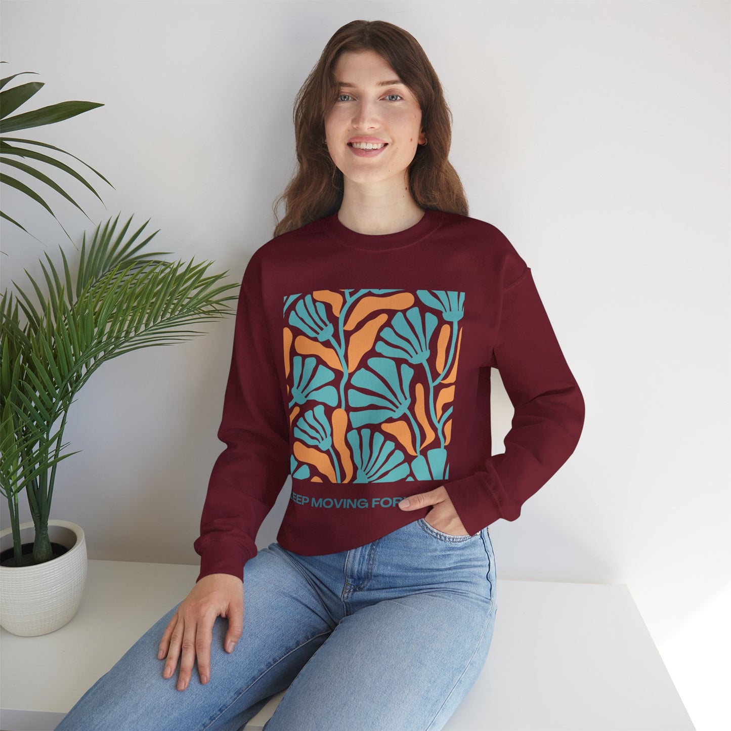 🌸Keep Moving Forward - Floral Flow Crewneck Sweatshirt