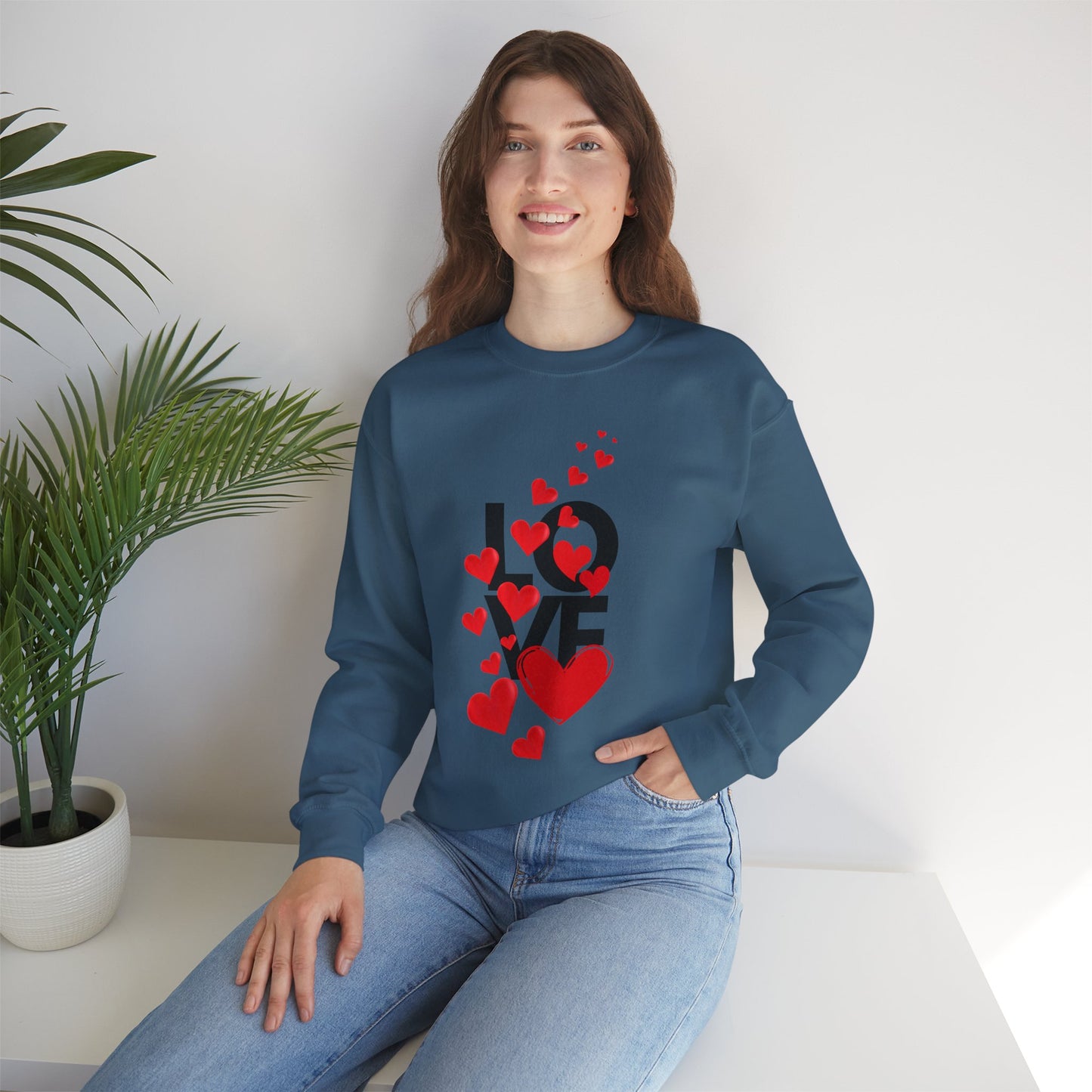 💖Love Woven in Hearts Crewneck Sweatshirt