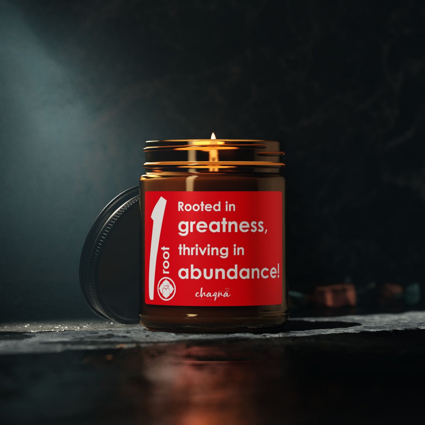 ROOT CHAQRA Affirmation Candle 9oz.- "Rooted in greatness, thriving in abundance!" - Scented Soy Candle