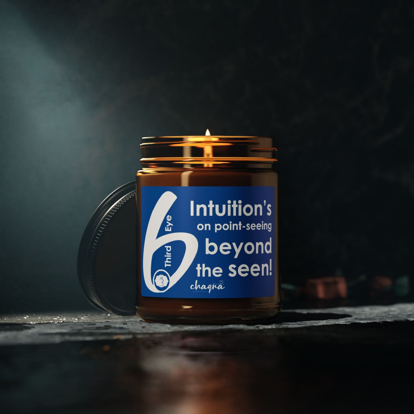 THIRD EYE CHAQRA Affirmation Candle 9oz. - "Intuition’s on point-seeing beyond the seen!" - Scented Soy Candle