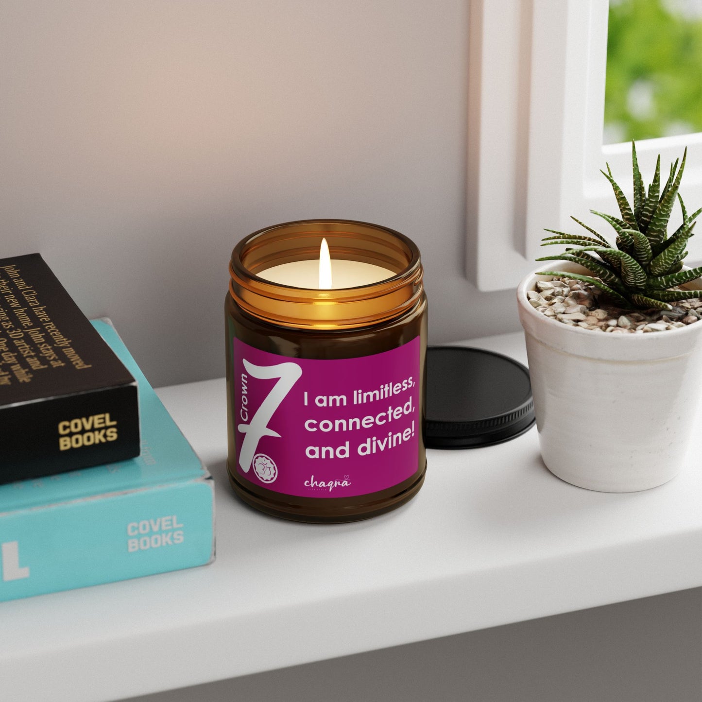 CROWN CHAQRA Affirmation Candle 9oz. - "I am limitless, connected, and divine!" - Scented Soy Candle