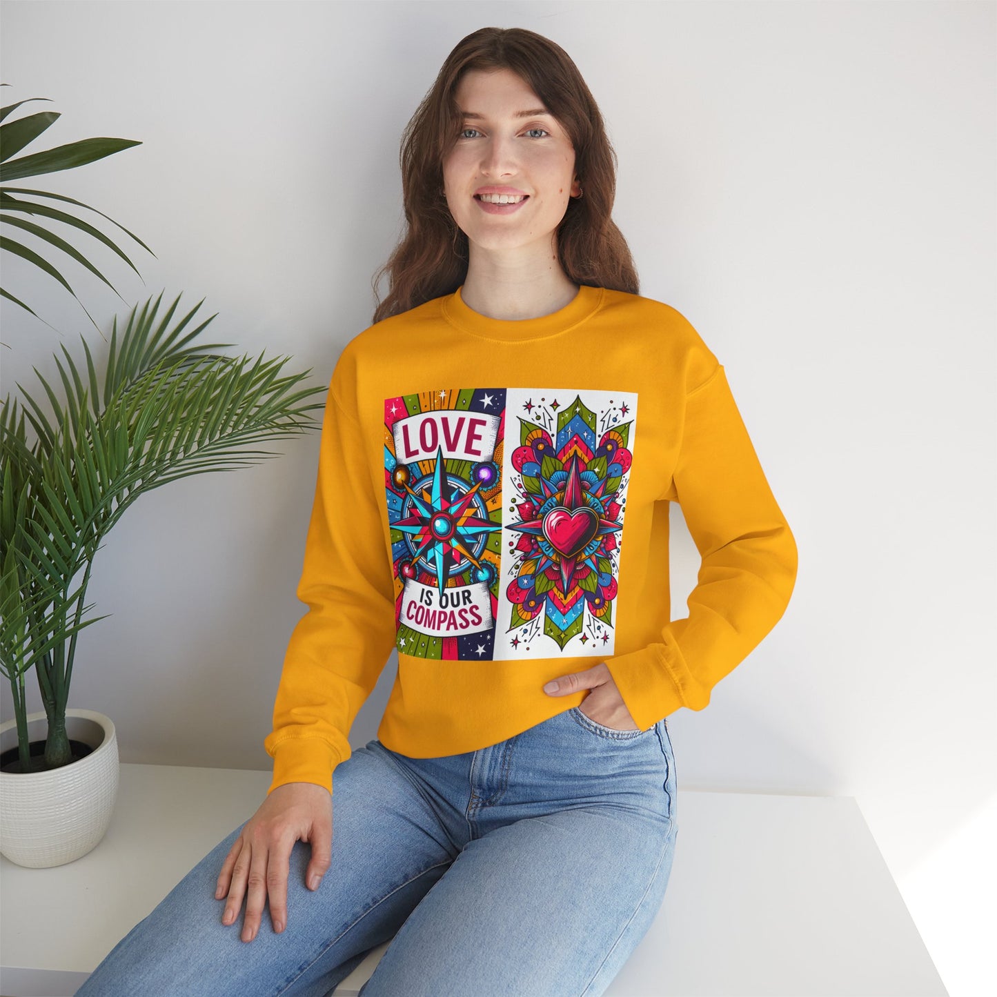 🧭Love Is Our Compass - Guided by the Heart Crewneck Sweatshirt