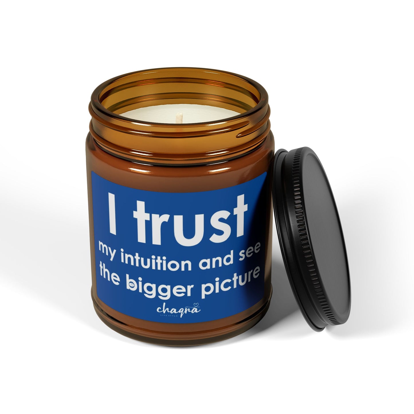 THIRD EYE CHAQRA Affirmation Candle 9oz. - "I trust my intuition and see the bigger picture" - Scented Soy Candle