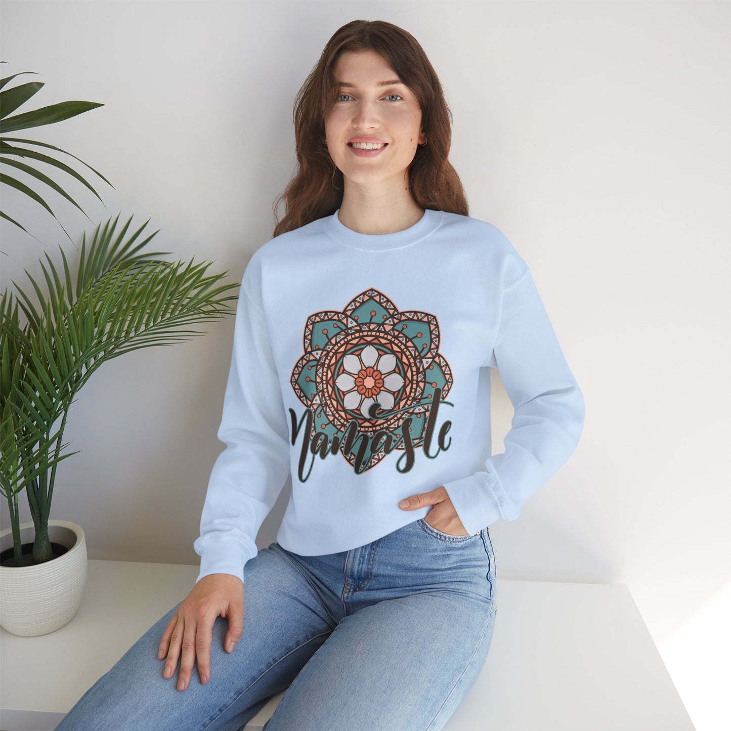 Namaste in Bloom🌸 - Mandala Crewneck Sweatshirt