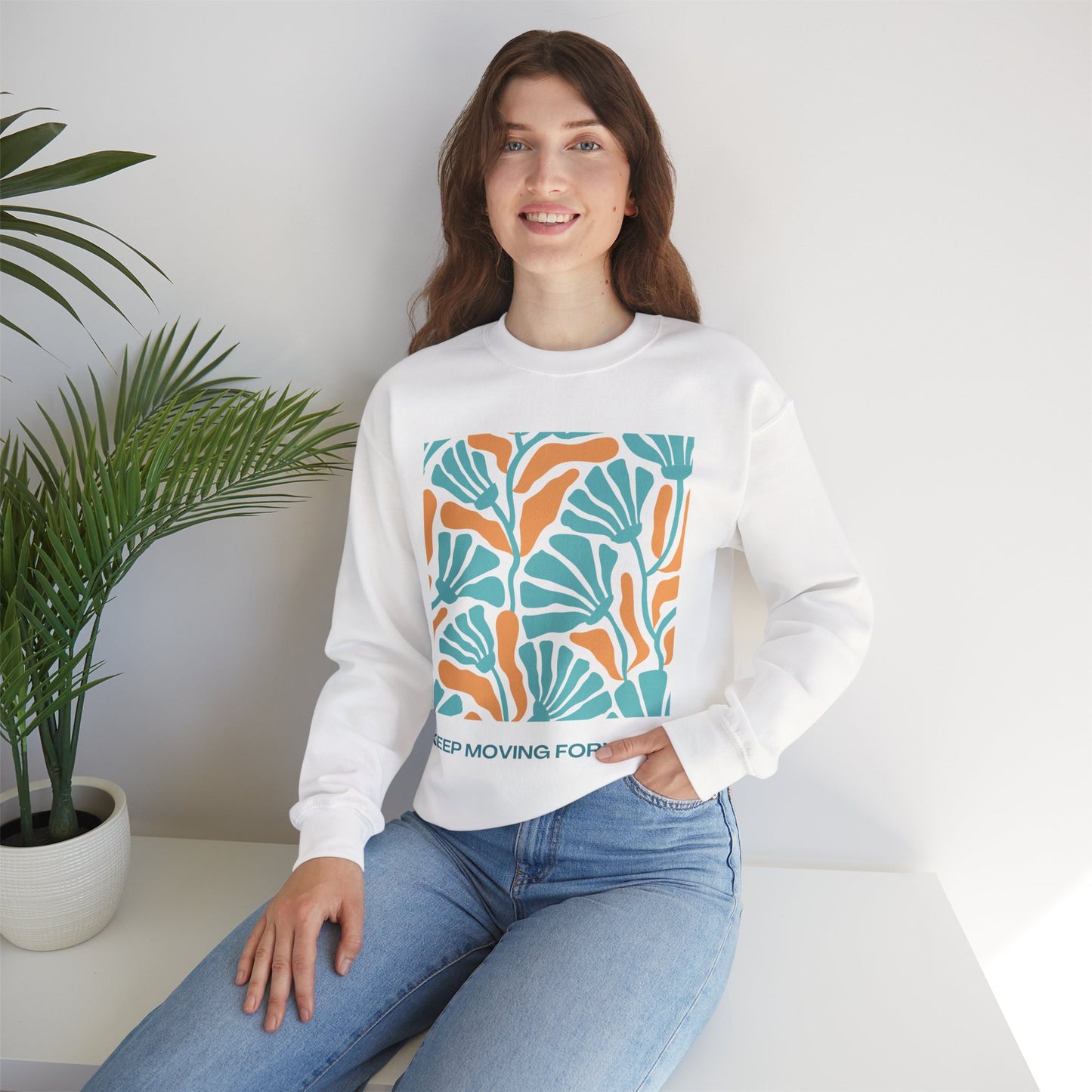 🌸Keep Moving Forward - Floral Flow Crewneck Sweatshirt