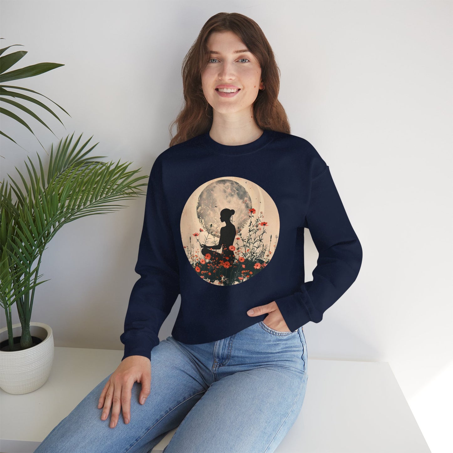 🌺Moonlit Stillness - A Sacred Space to Just Be Crewneck Sweatshirt