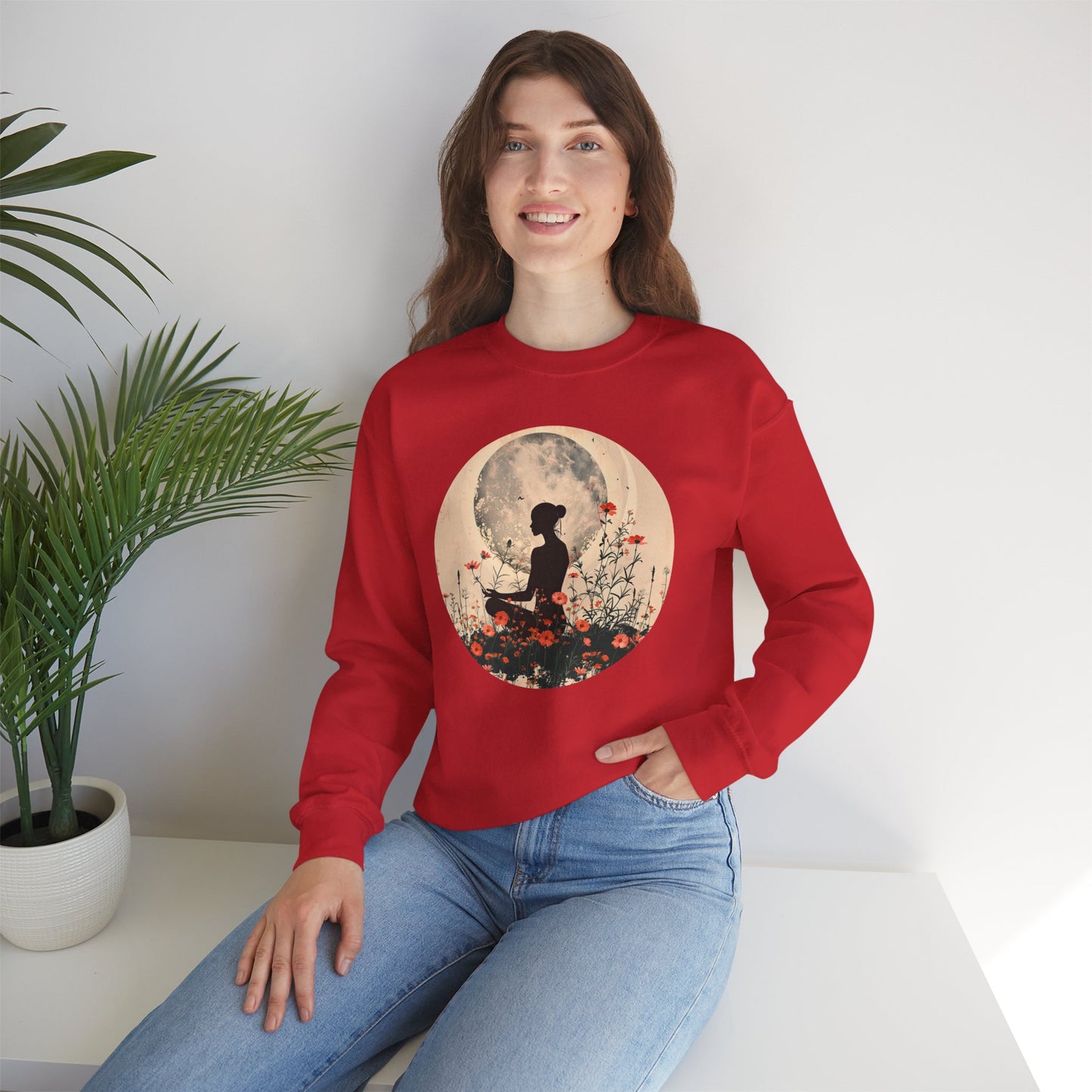 🌺Moonlit Stillness - A Sacred Space to Just Be Crewneck Sweatshirt