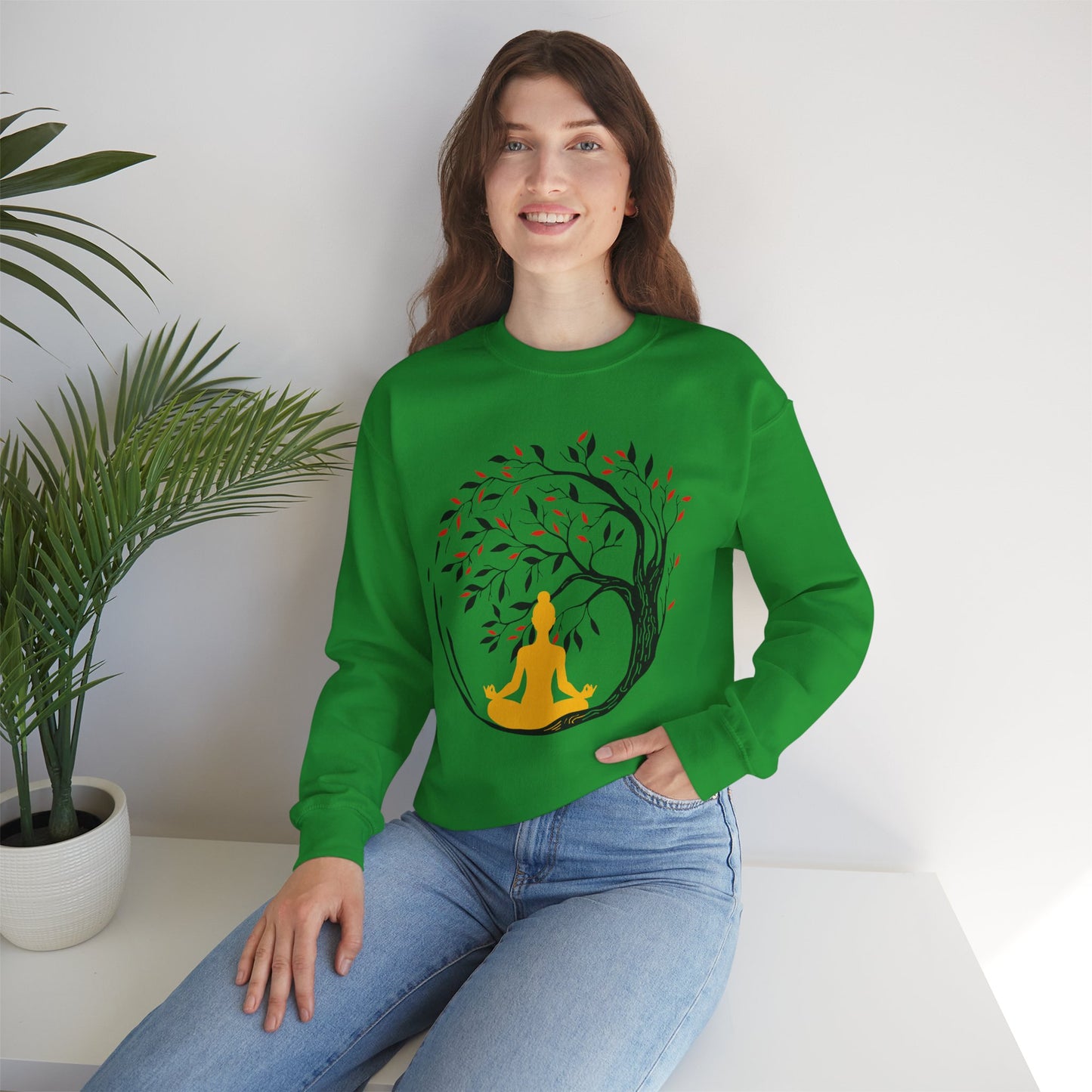 🌿Rooted in Stillness - The Tree, The Self, The Moment - Crewneck Sweatshirt