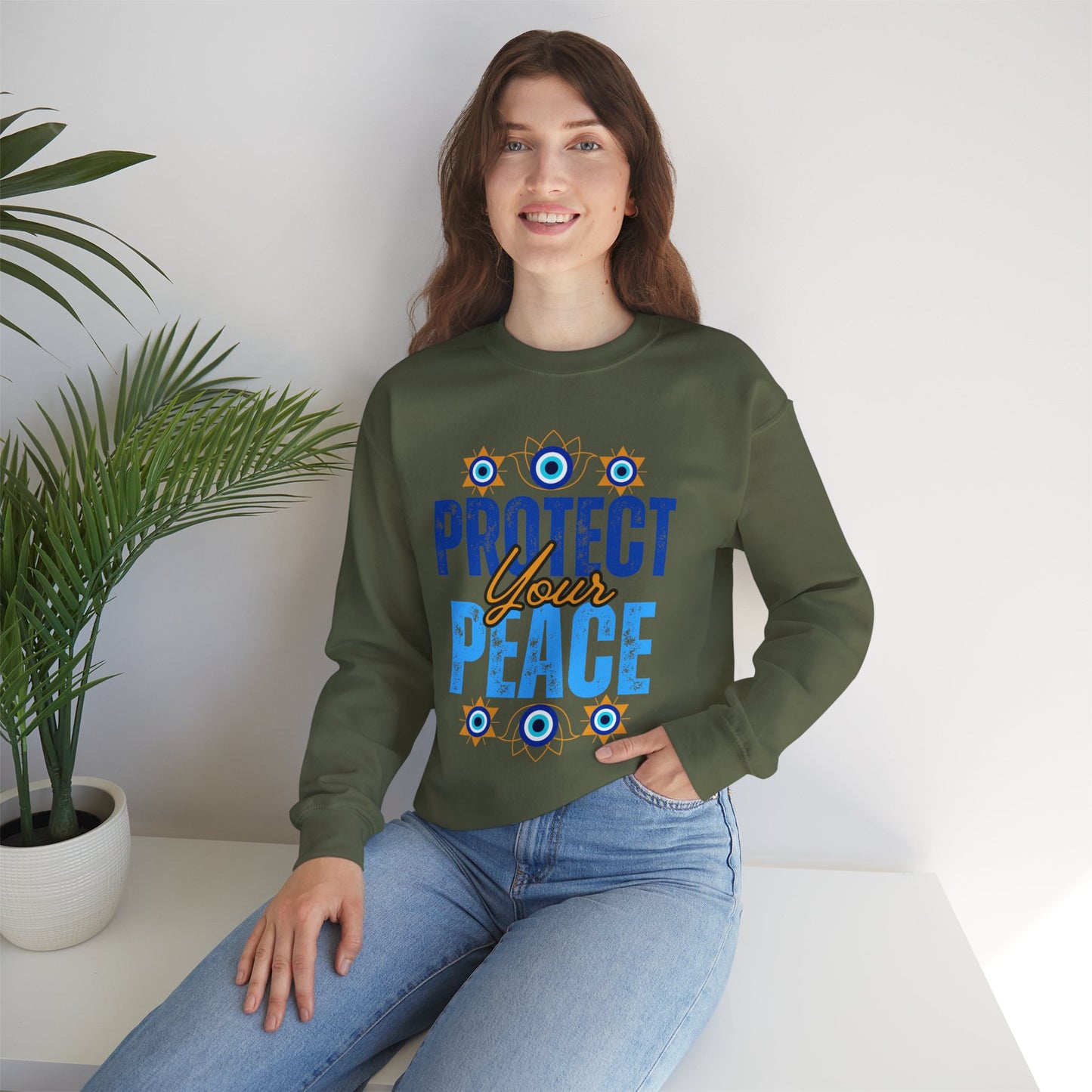 🧿Sacred Guard - Protect Your Peace Crewneck Sweatshirt