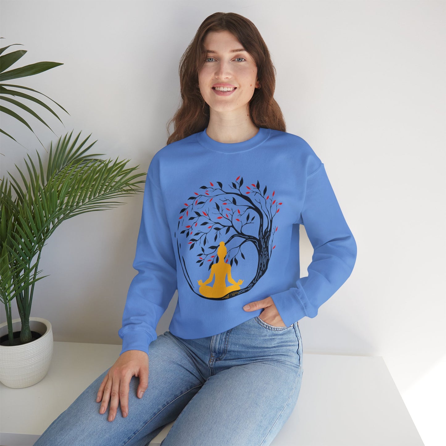 🌿Rooted in Stillness - The Tree, The Self, The Moment - Crewneck Sweatshirt