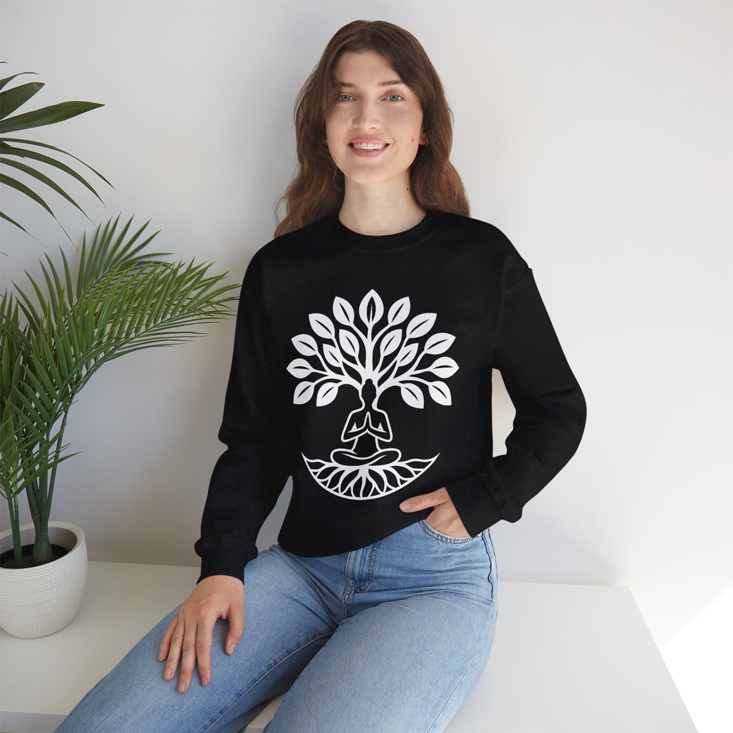 🌿Rooted in Stillness - Tree of Life Crewneck Sweatshirt