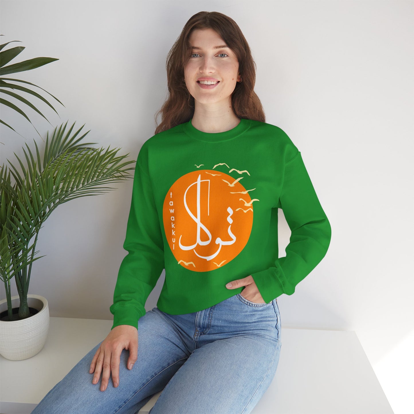 ☀️Divine Trust - "Tawakkul" Sun & Birds Crewneck Sweatshirt