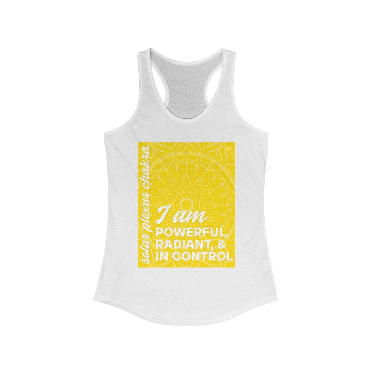 Radiate Power - Manipura/Solar Plexus Chakra Affirmation Racerback Tank Top