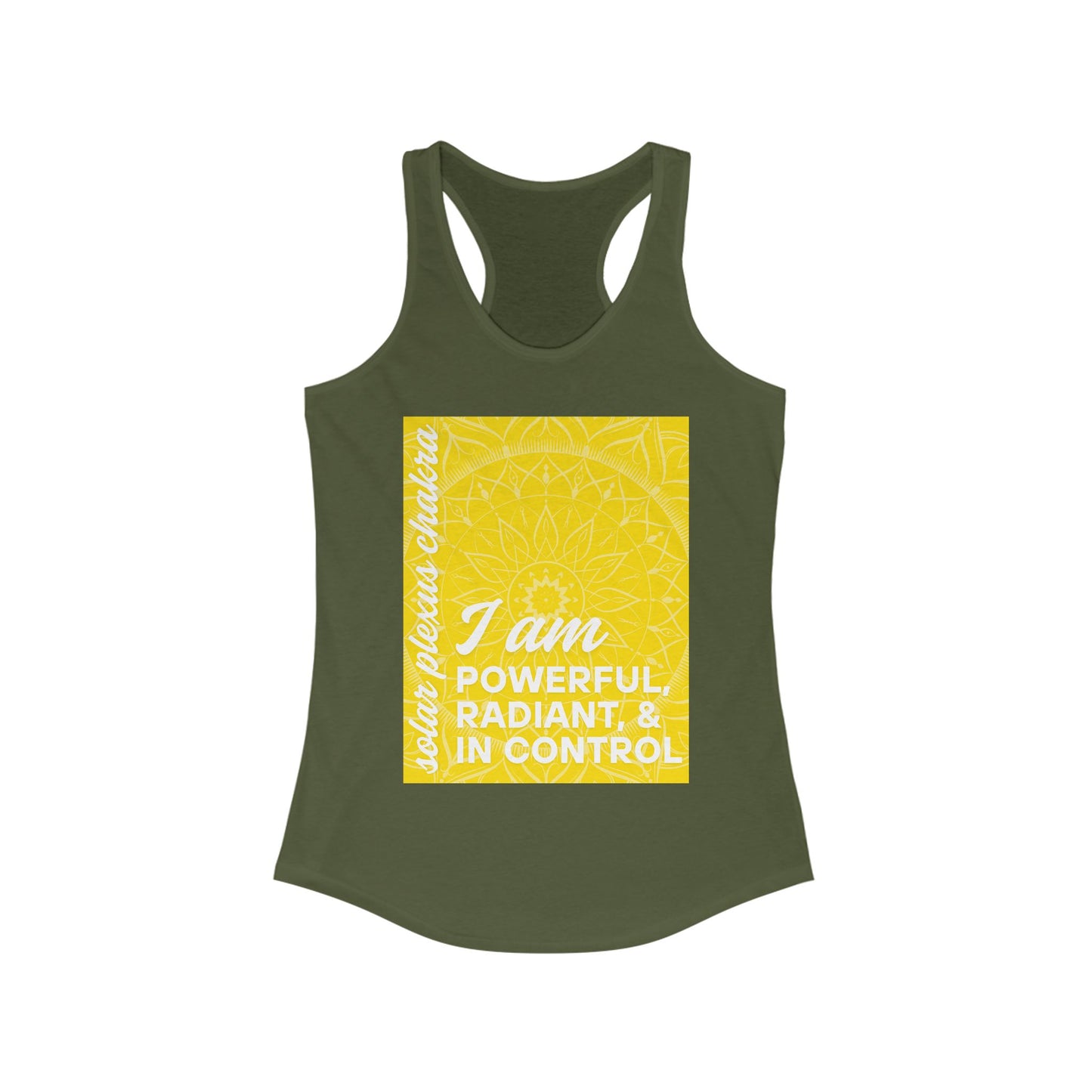 Radiate Power - Manipura/Solar Plexus Chakra Affirmation Racerback Tank Top