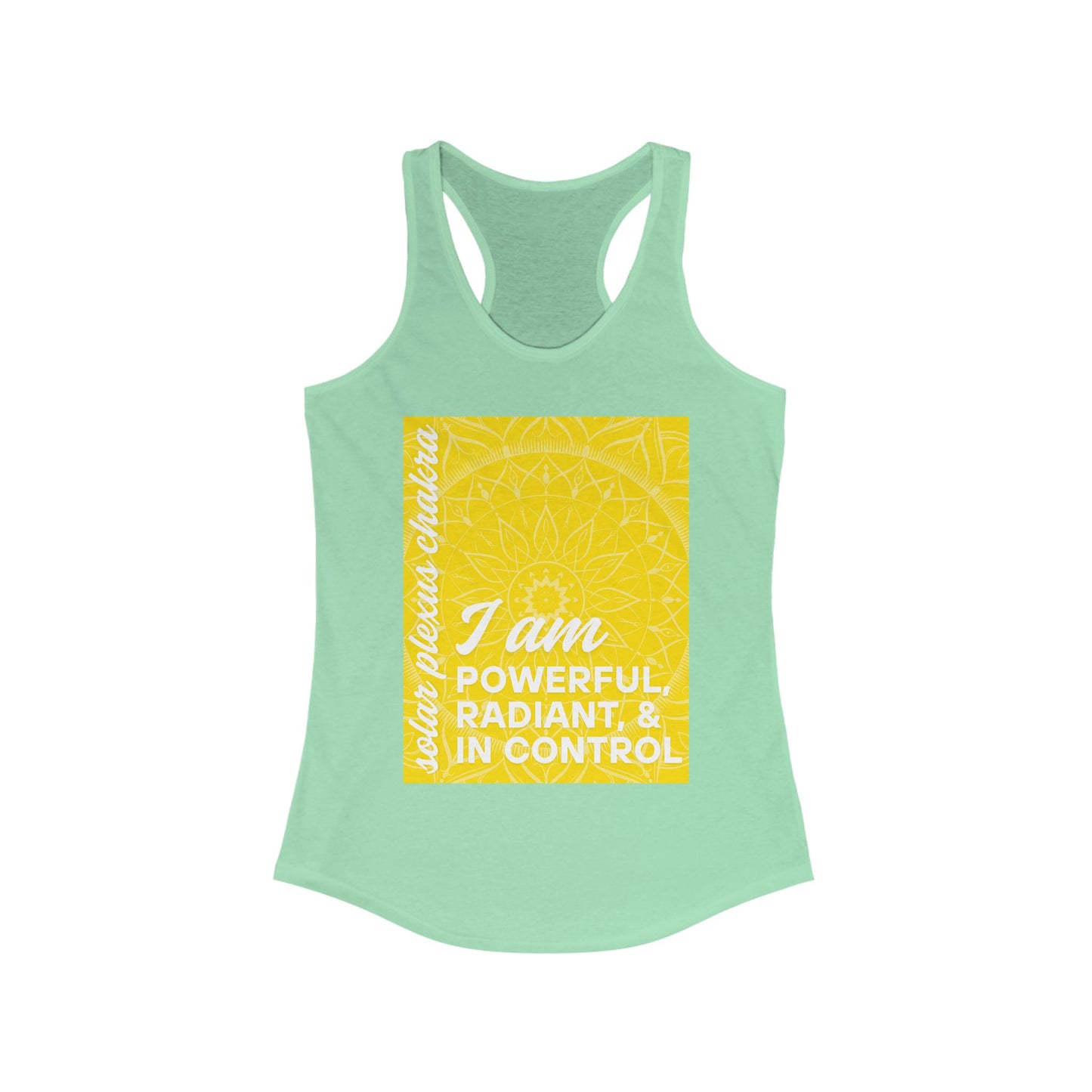 Radiate Power - Manipura/Solar Plexus Chakra Affirmation Racerback Tank Top