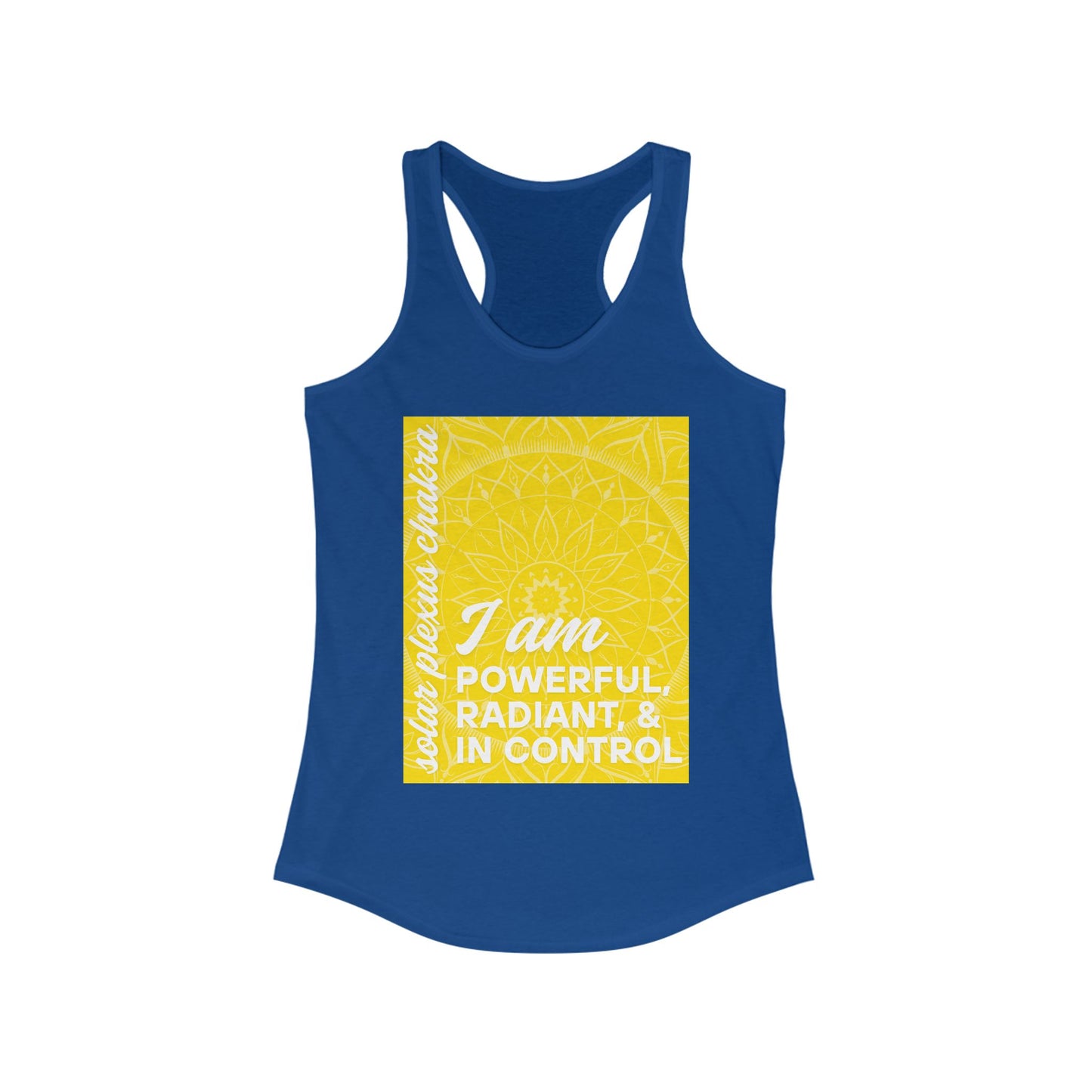 Radiate Power - Manipura/Solar Plexus Chakra Affirmation Racerback Tank Top