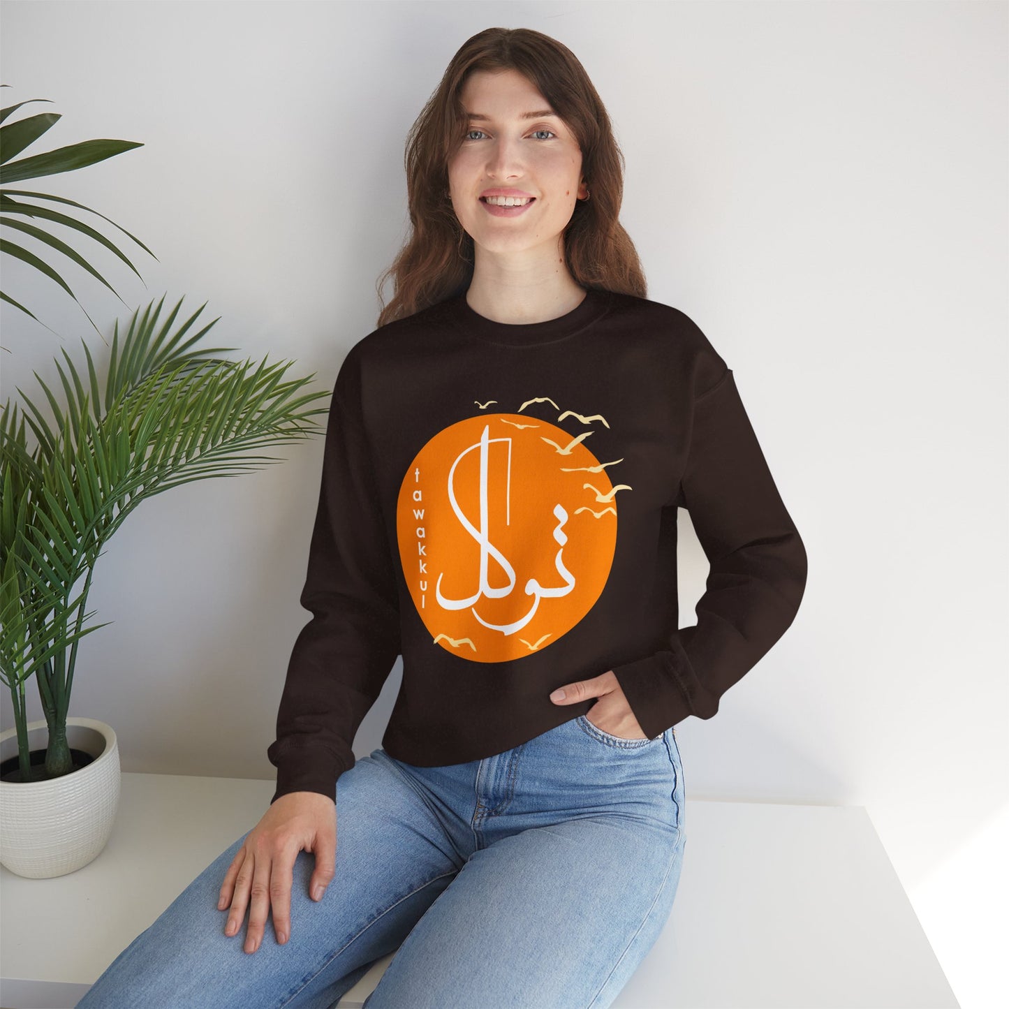 ☀️Divine Trust - "Tawakkul" Sun & Birds Crewneck Sweatshirt