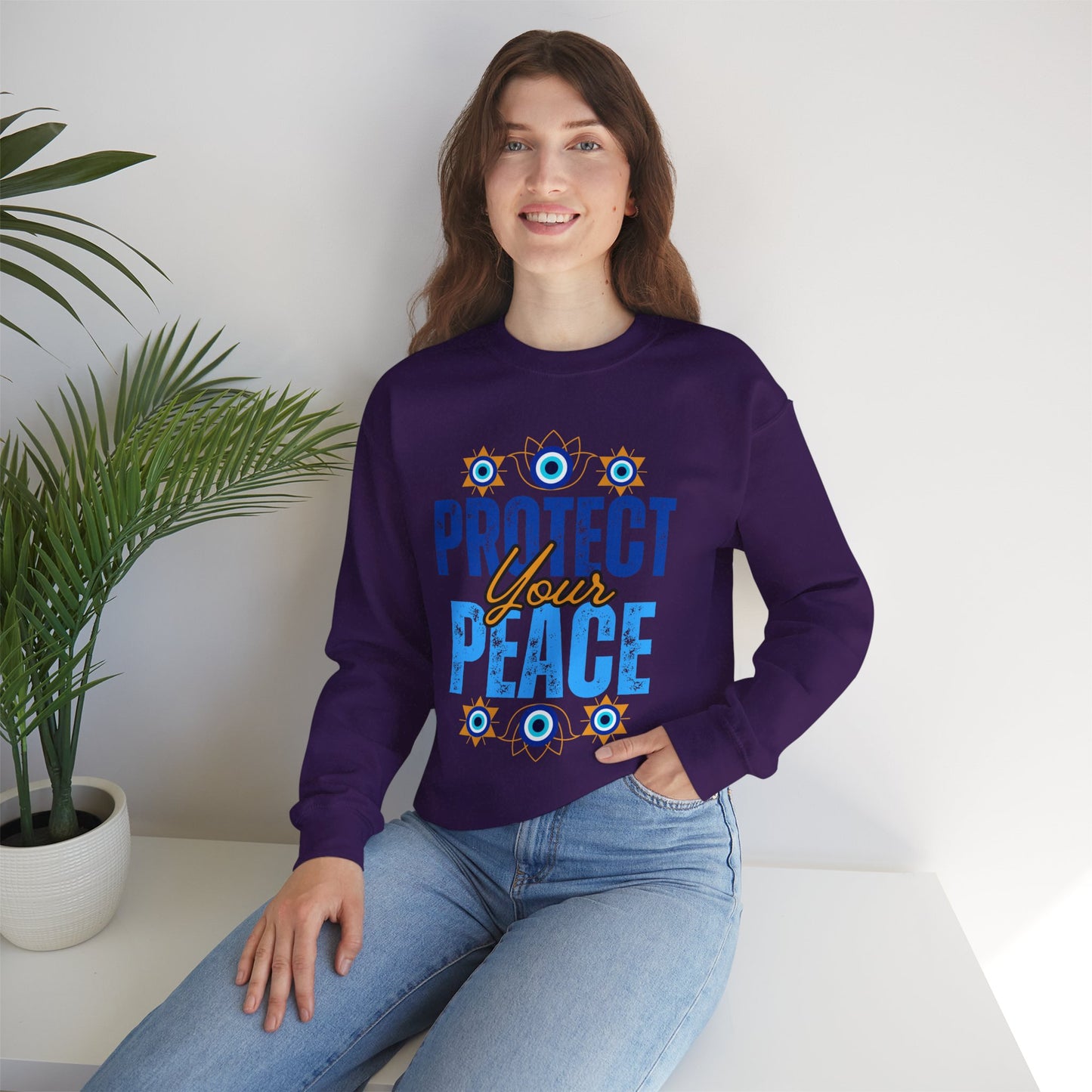 🧿Sacred Guard - Protect Your Peace Crewneck Sweatshirt