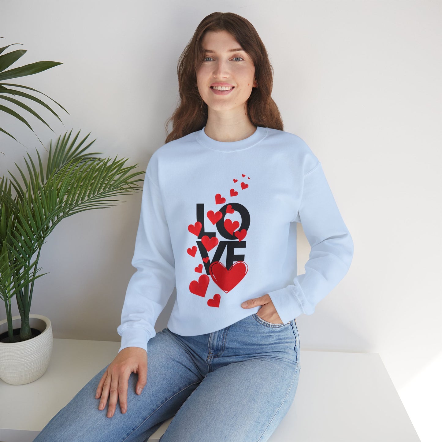 💖Love Woven in Hearts Crewneck Sweatshirt