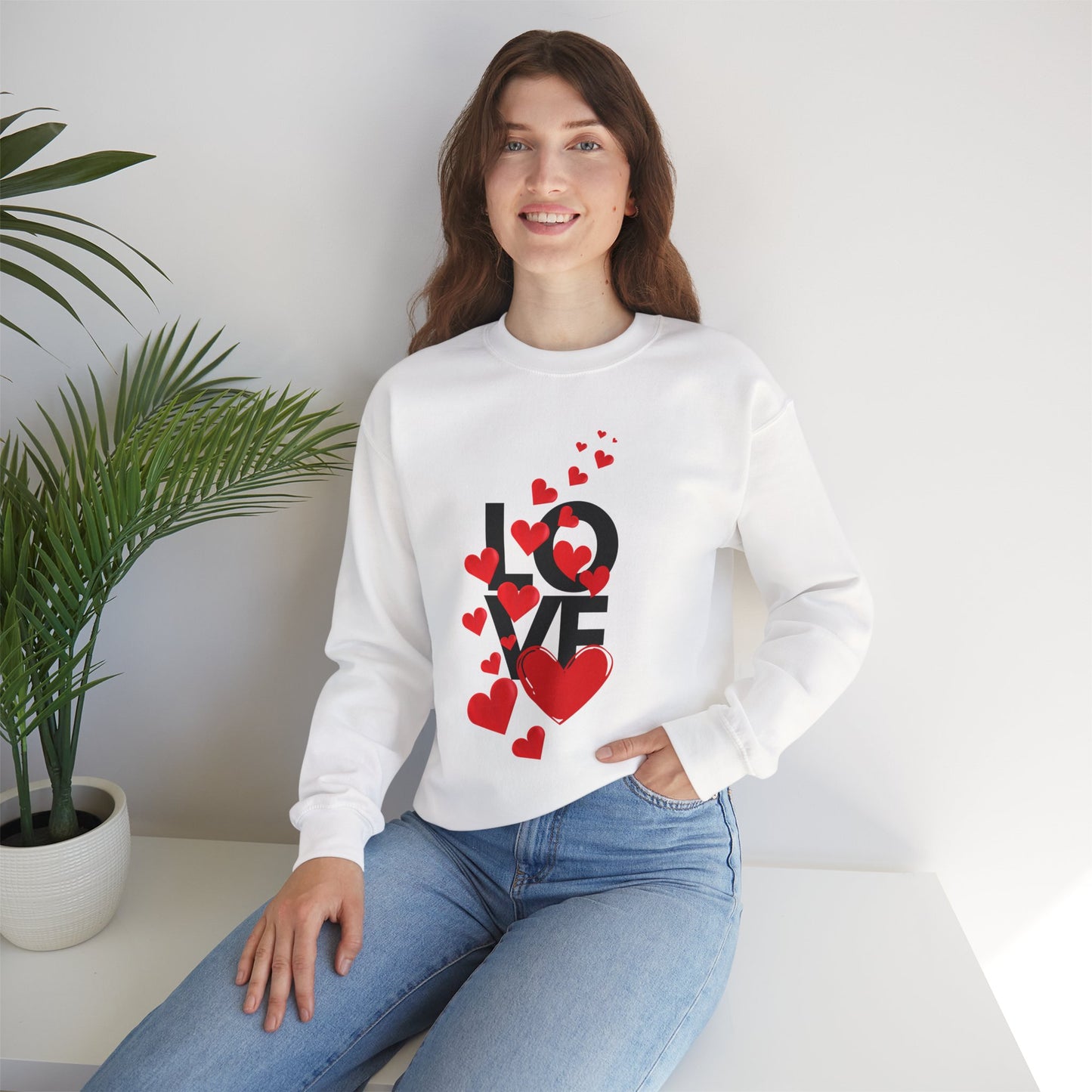 💖Love Woven in Hearts Crewneck Sweatshirt