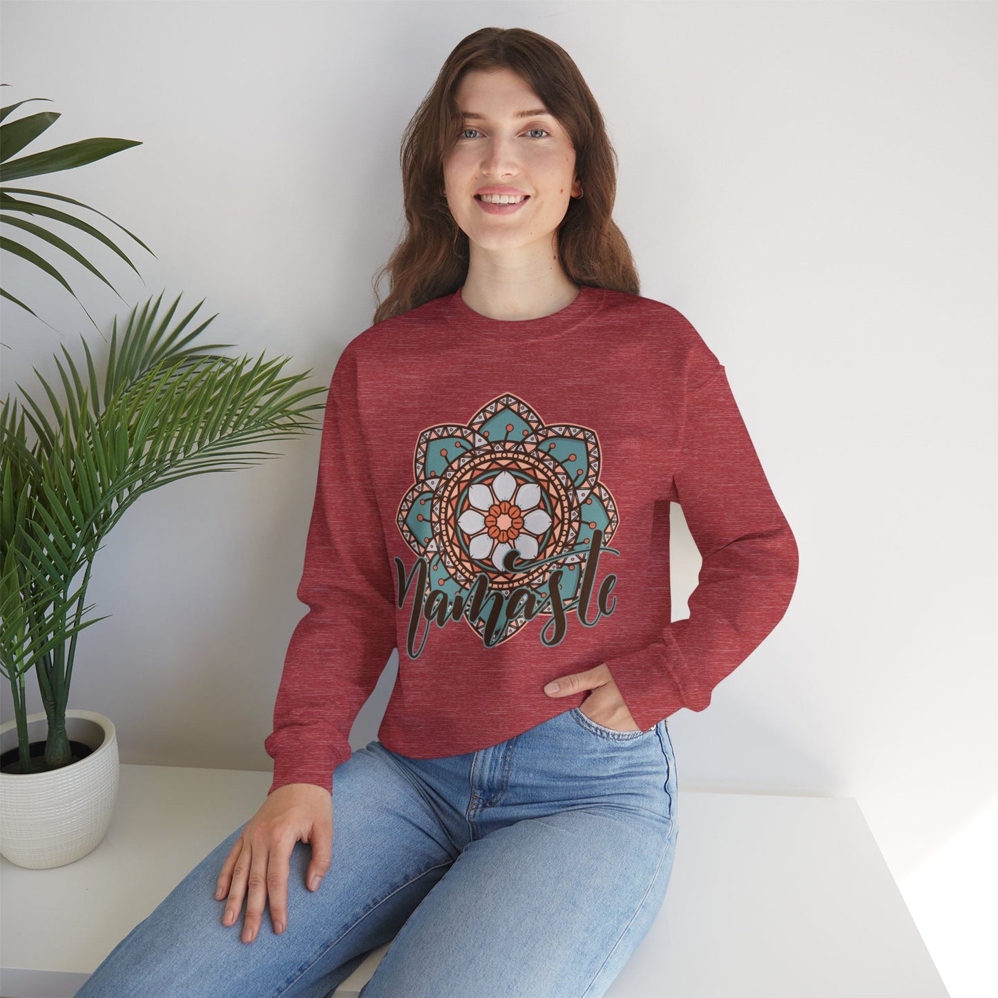 Namaste in Bloom🌸 - Mandala Crewneck Sweatshirt