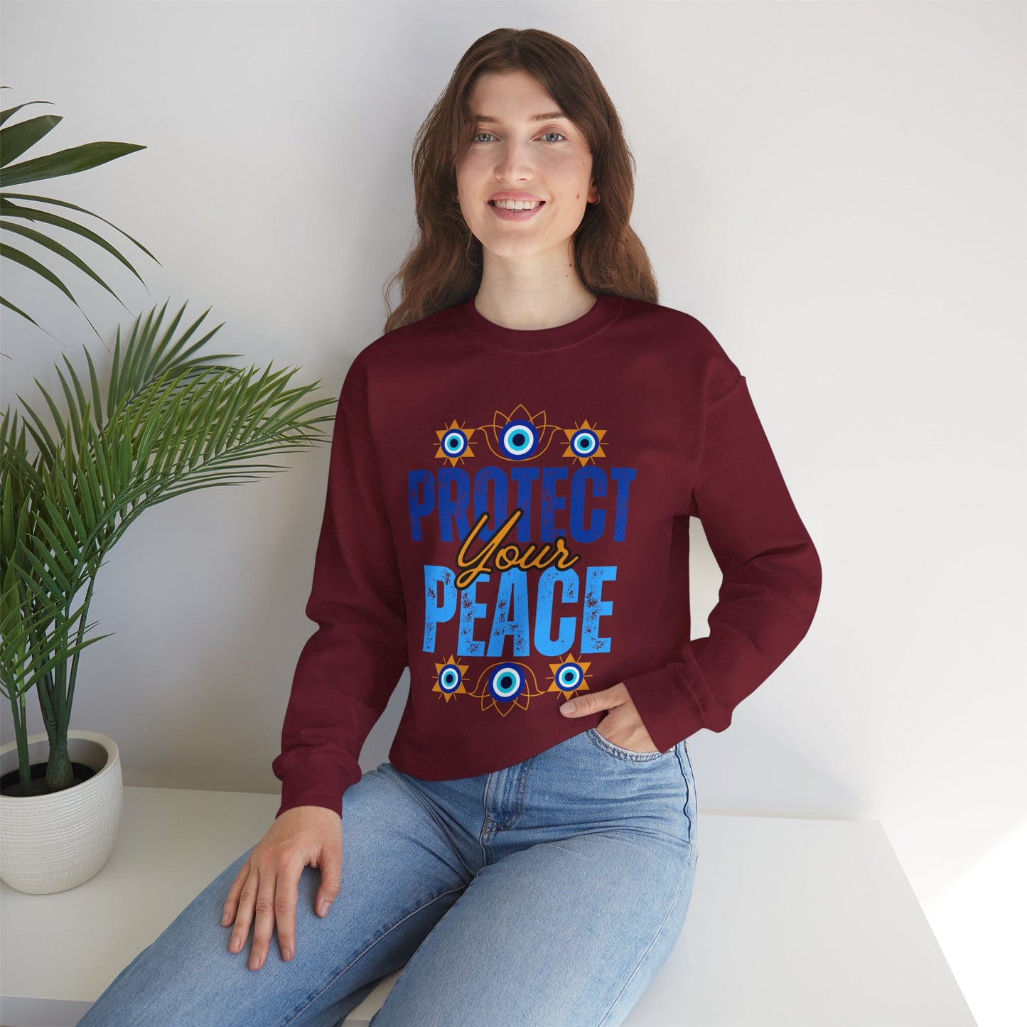 🧿Sacred Guard - Protect Your Peace Crewneck Sweatshirt
