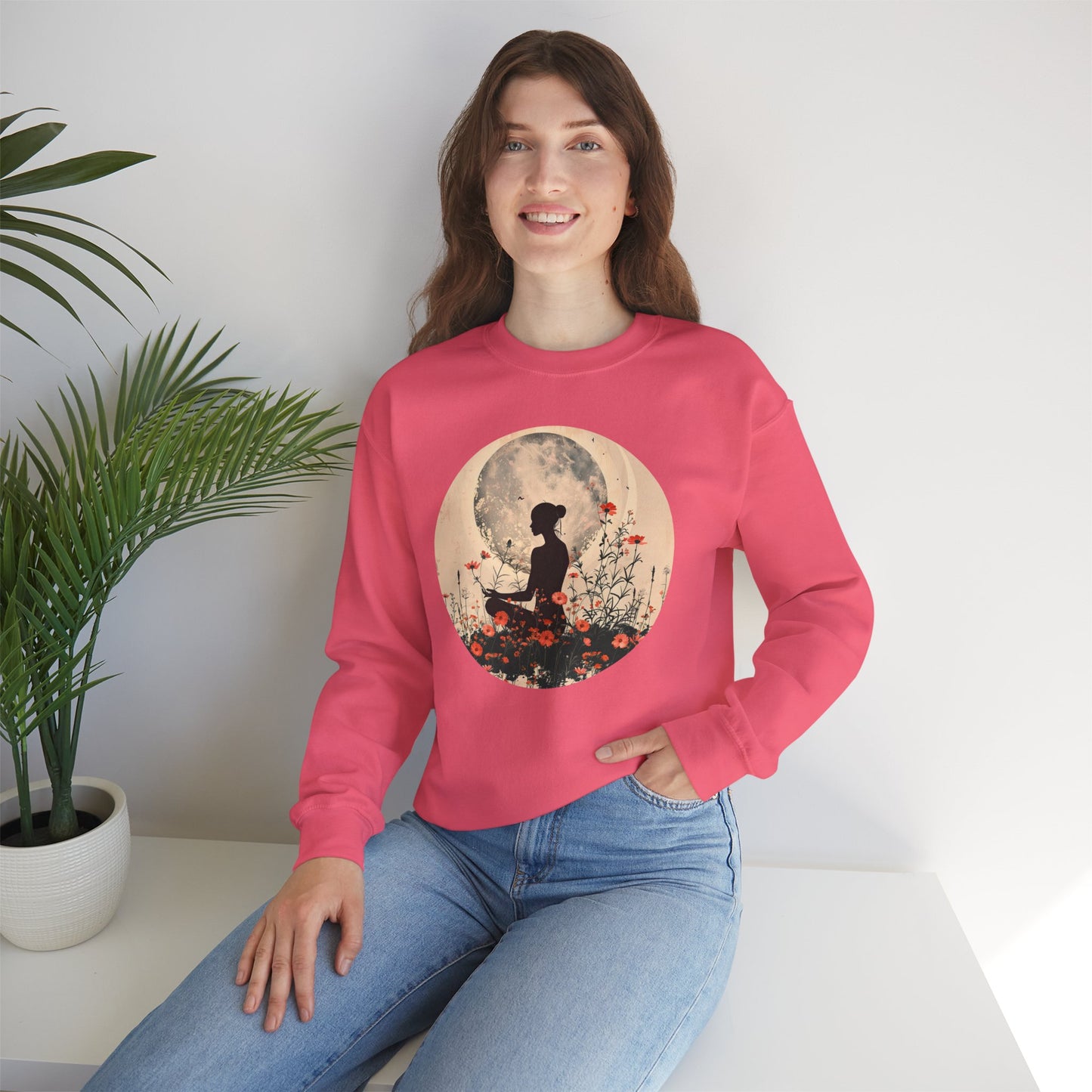🌺Moonlit Stillness - A Sacred Space to Just Be Crewneck Sweatshirt
