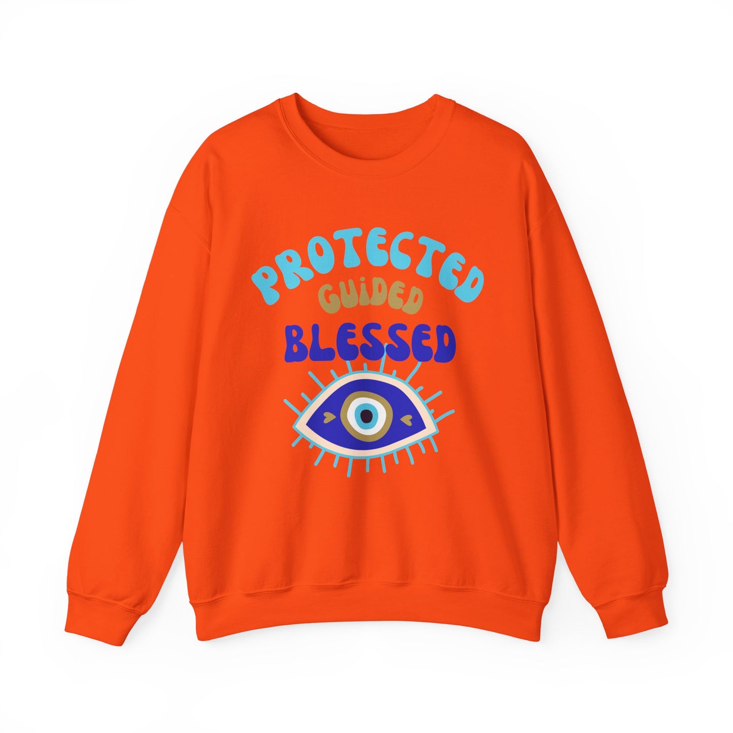 🧿Protected, Guided, Blessed - Wrapped in Light, Watched by the Eye - Crewneck Sweatshirt