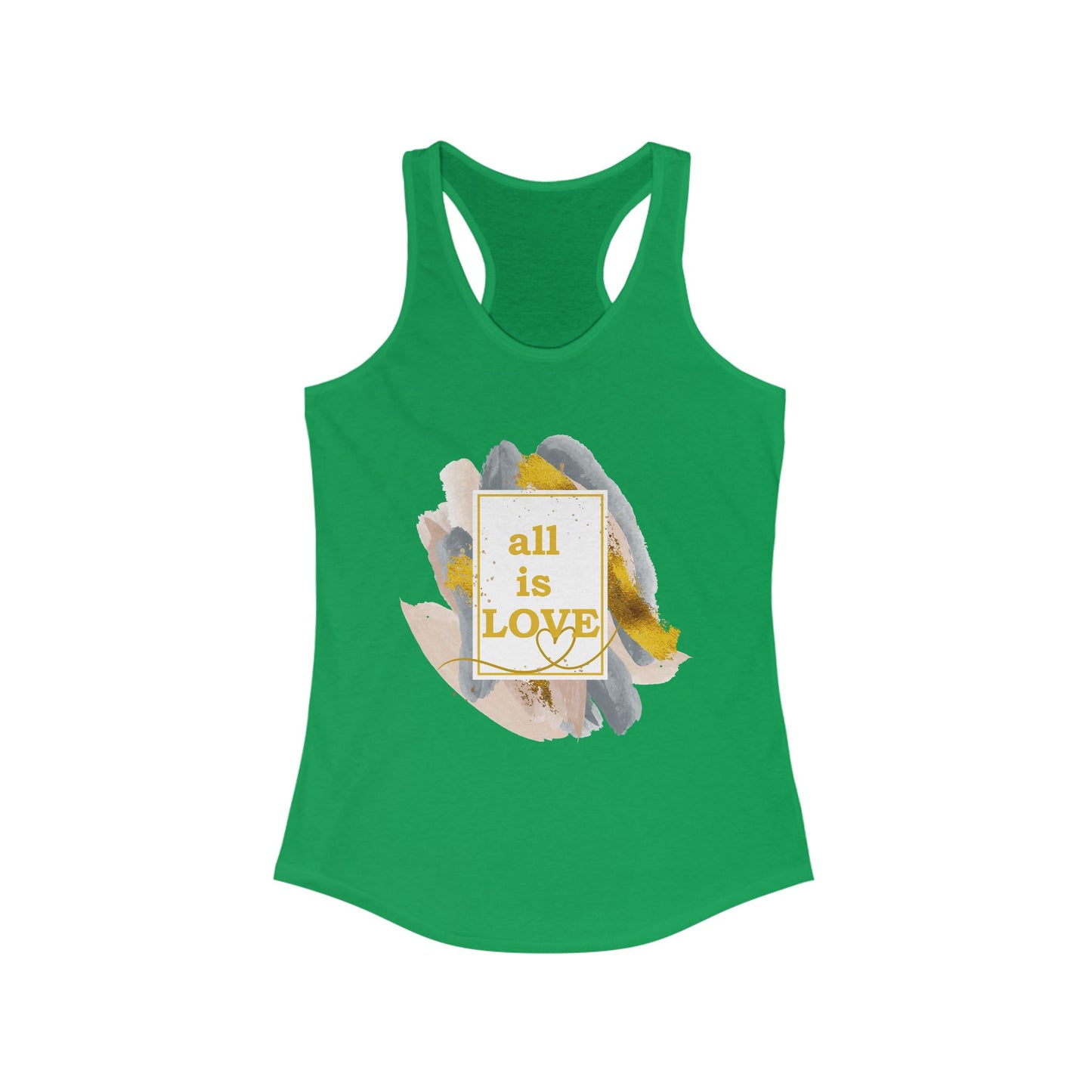 "All Is Love" - Radiate Compassion and Light - Racerback Tank Top