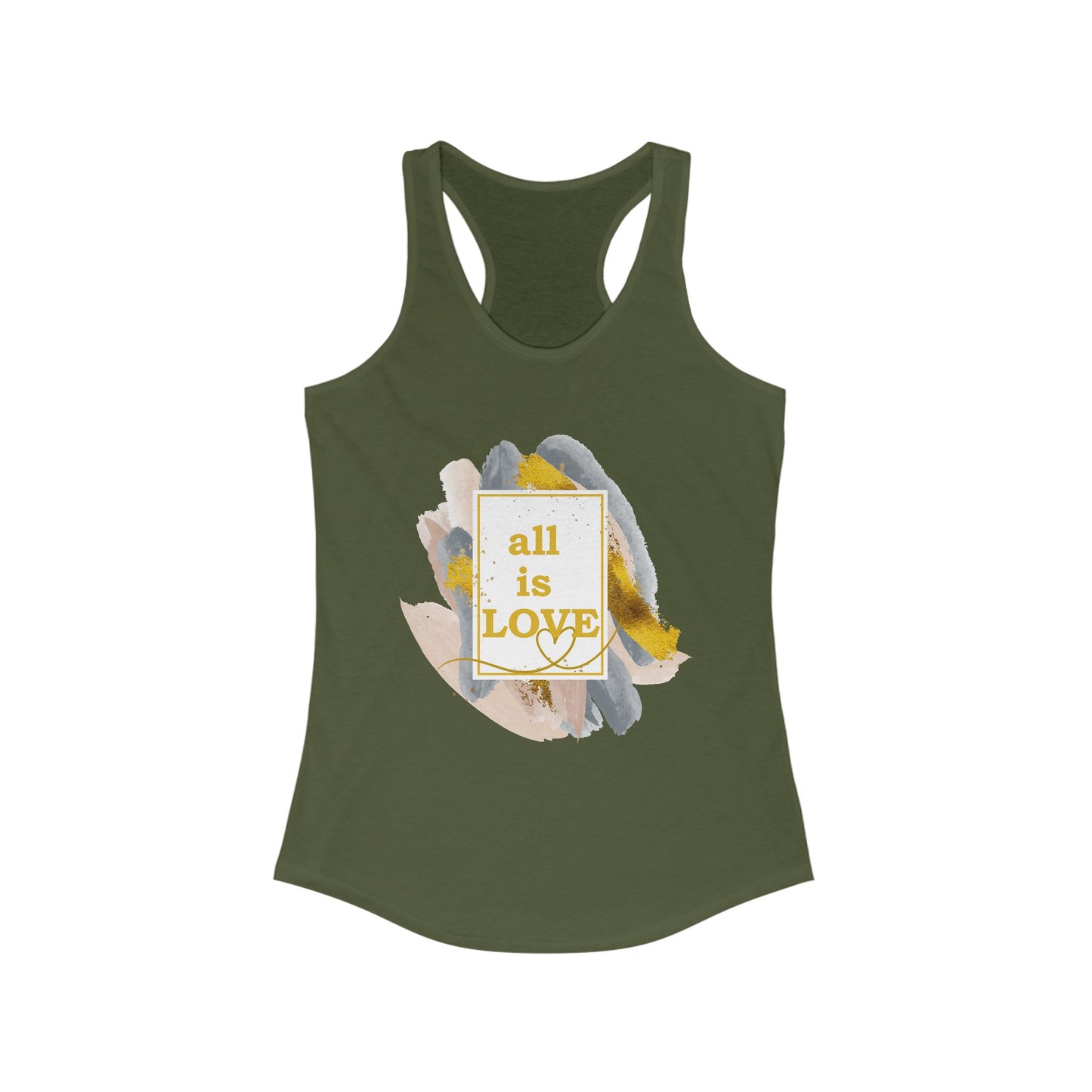 "All Is Love" - Radiate Compassion and Light - Racerback Tank Top