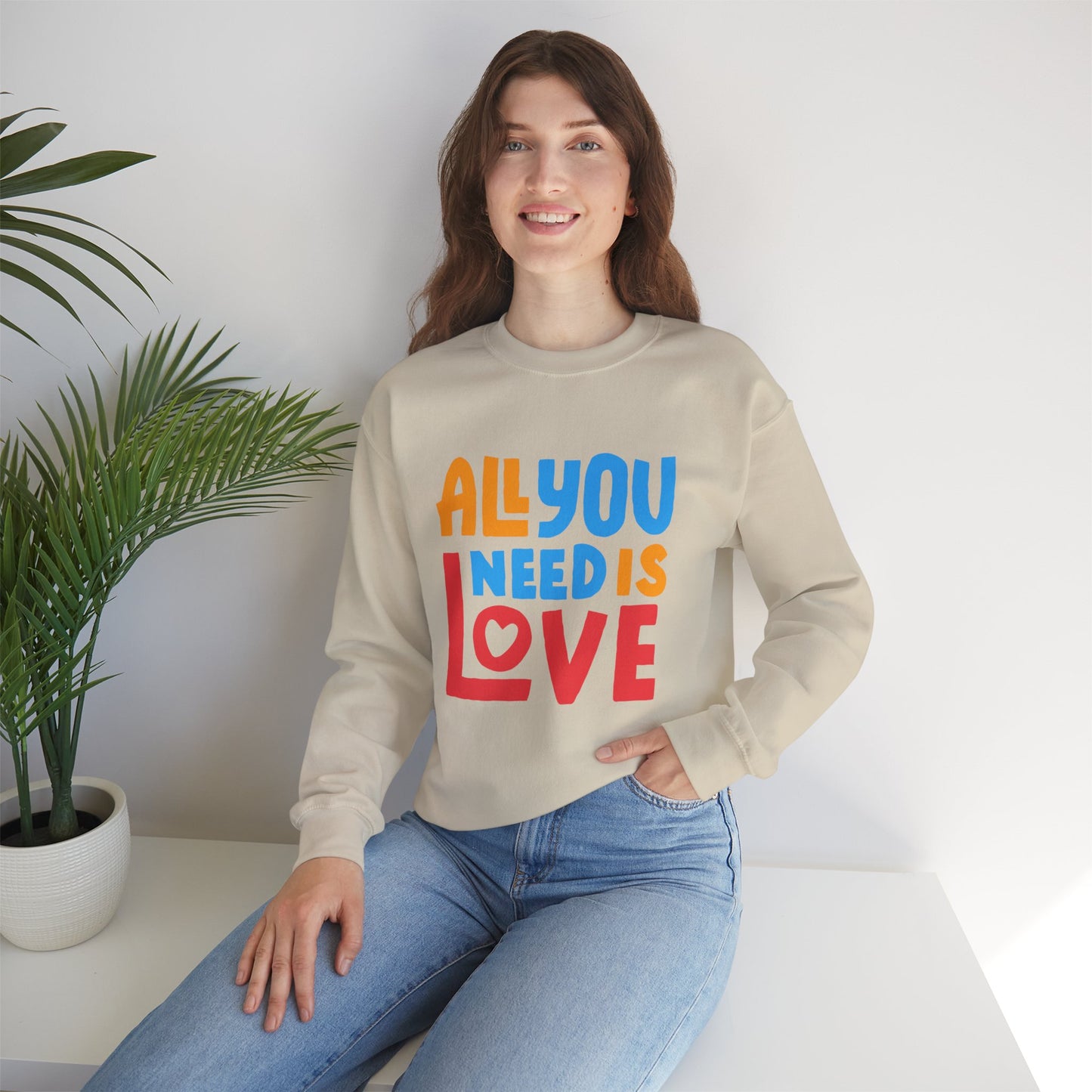 💖All You Need Is Love - Rainbow Affirmation Crewneck Sweatshirt