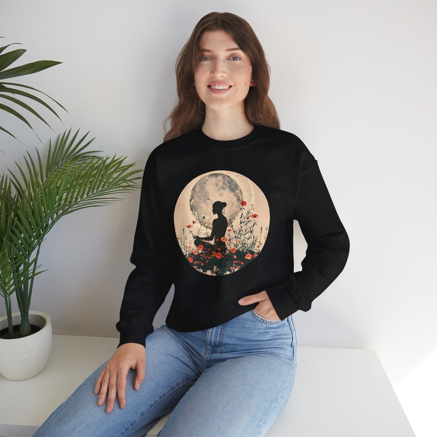 🌺Moonlit Stillness - A Sacred Space to Just Be Crewneck Sweatshirt