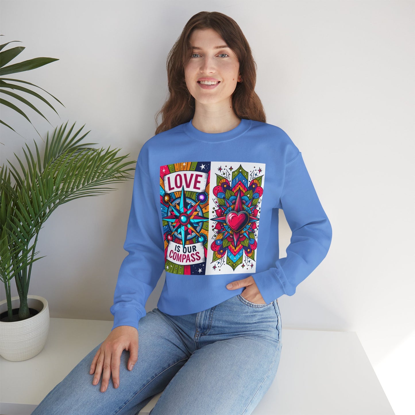 🧭Love Is Our Compass - Guided by the Heart Crewneck Sweatshirt