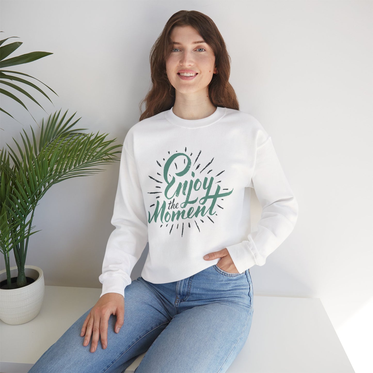 🌼Present & Peaceful - "Enjoy the Moment" Crewneck Sweatshirt