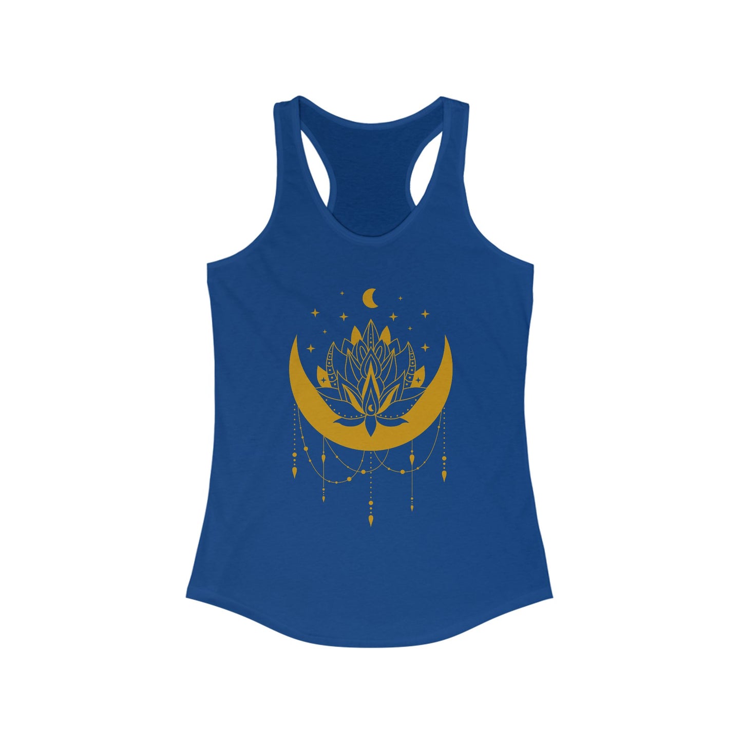 “Celestial Calm” - Gold New Moon Mandala Racerback Tank