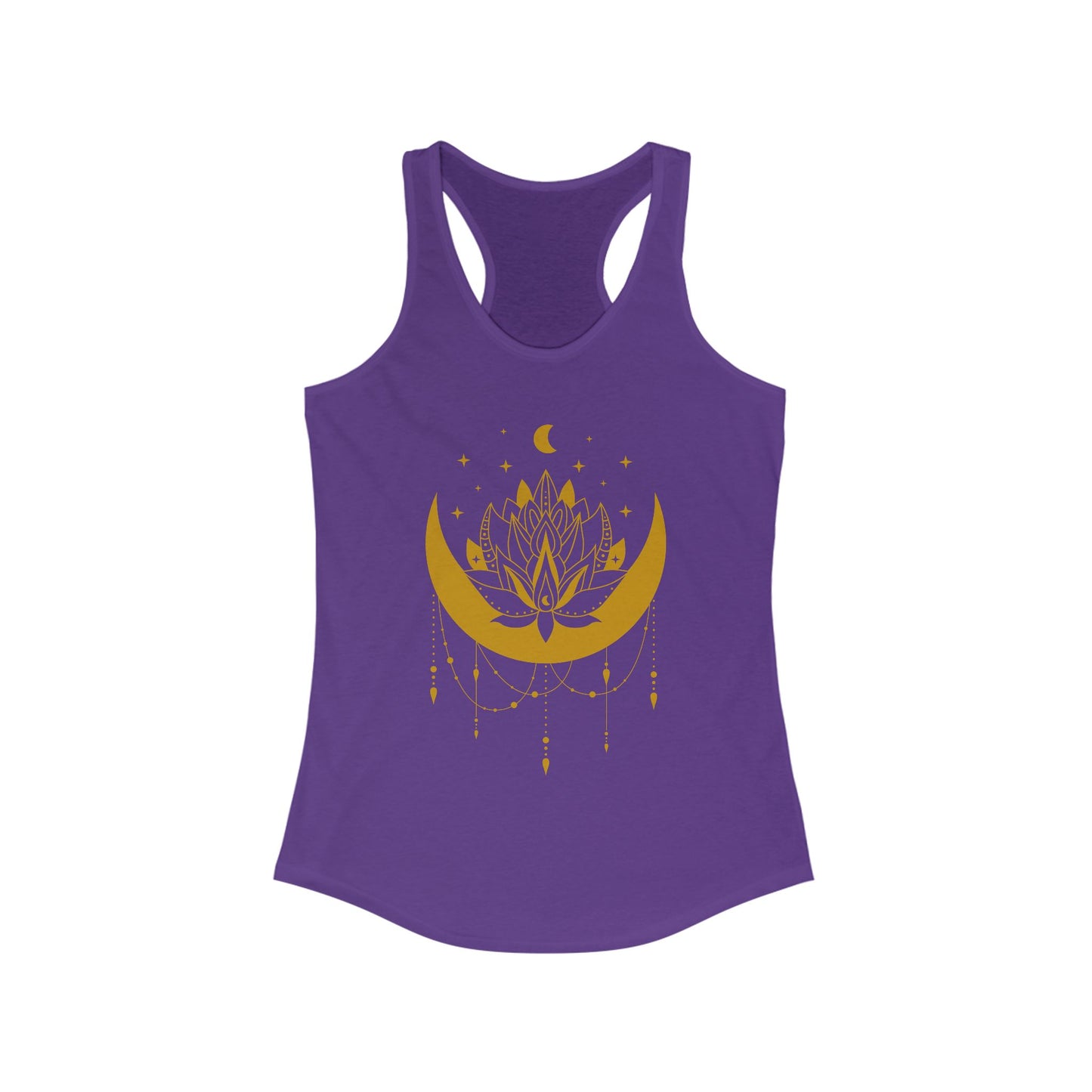 “Celestial Calm” - Gold New Moon Mandala Racerback Tank