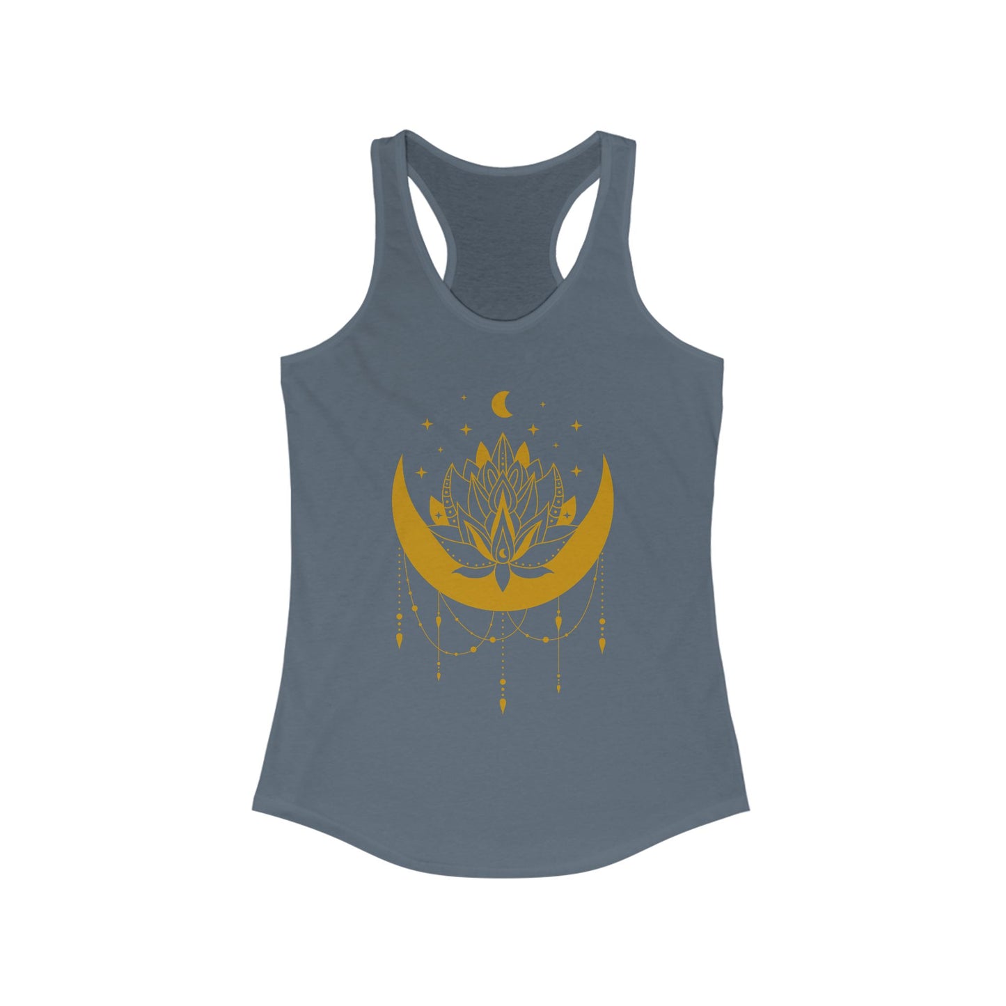 “Celestial Calm” - Gold New Moon Mandala Racerback Tank