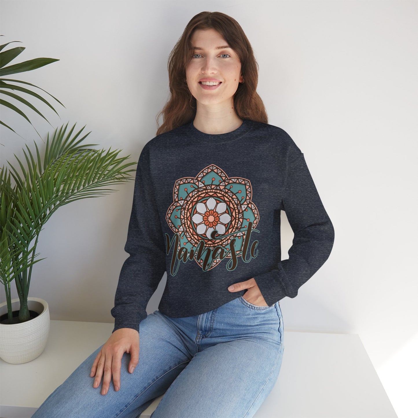 Namaste in Bloom🌸 - Mandala Crewneck Sweatshirt