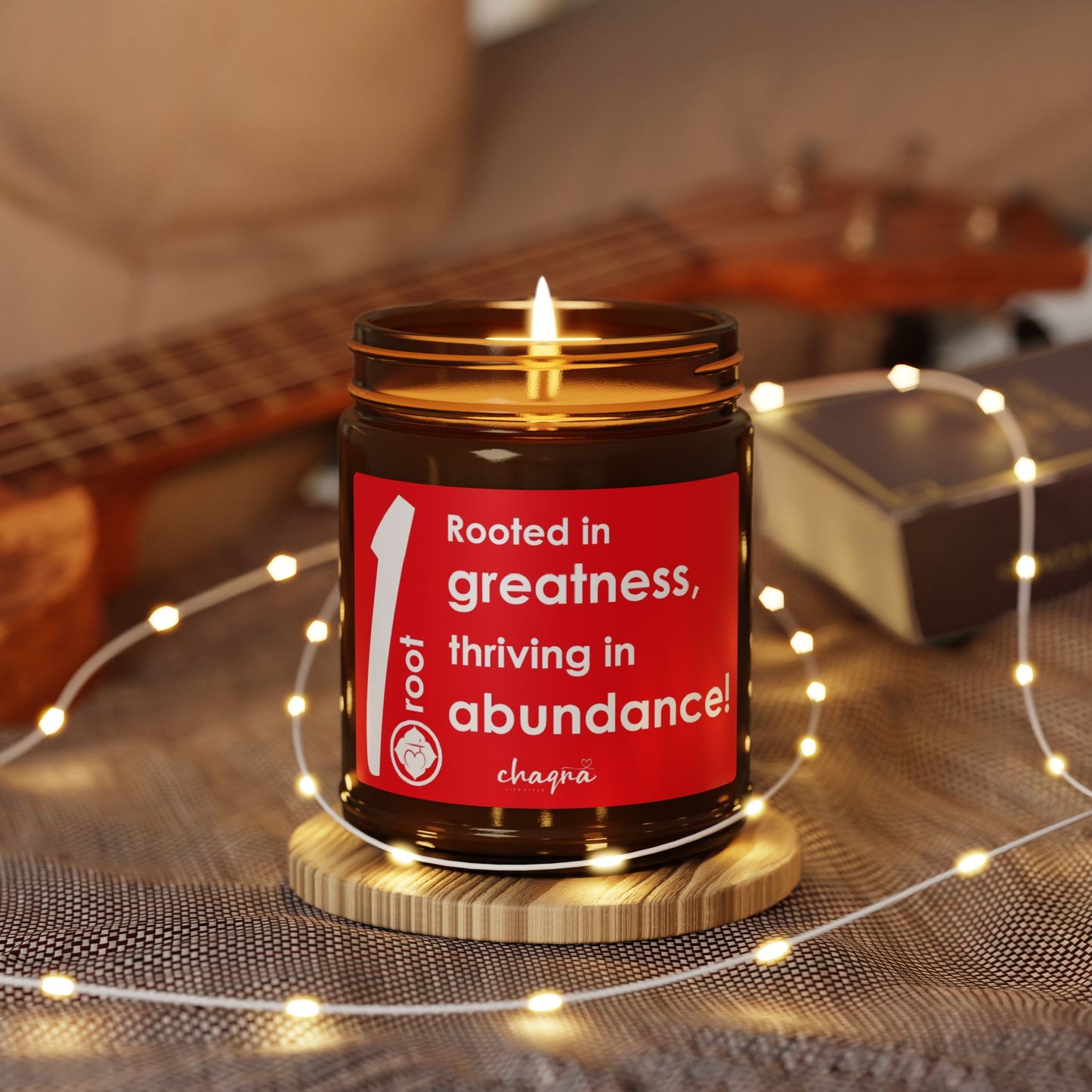 ROOT CHAQRA Affirmation Candle 9oz.- "Rooted in greatness, thriving in abundance!" - Scented Soy Candle