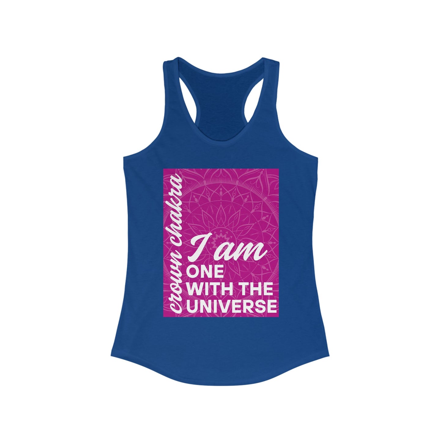 Universal Connection - Sahasrara/Crown Chakra Affirmation Racerback Tank