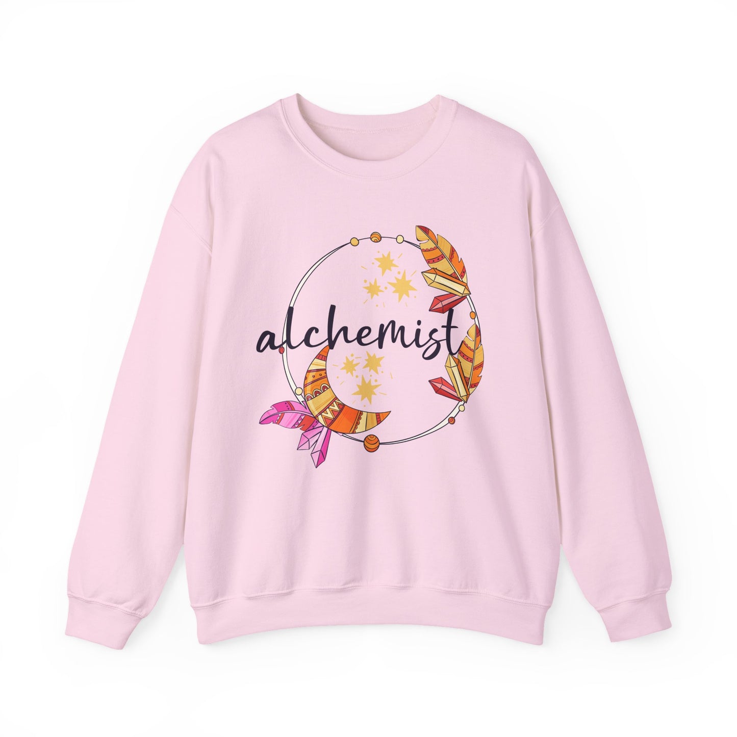 🌙The Inner Alchemist - Boho Crystal Moon Crewneck Sweatshirt