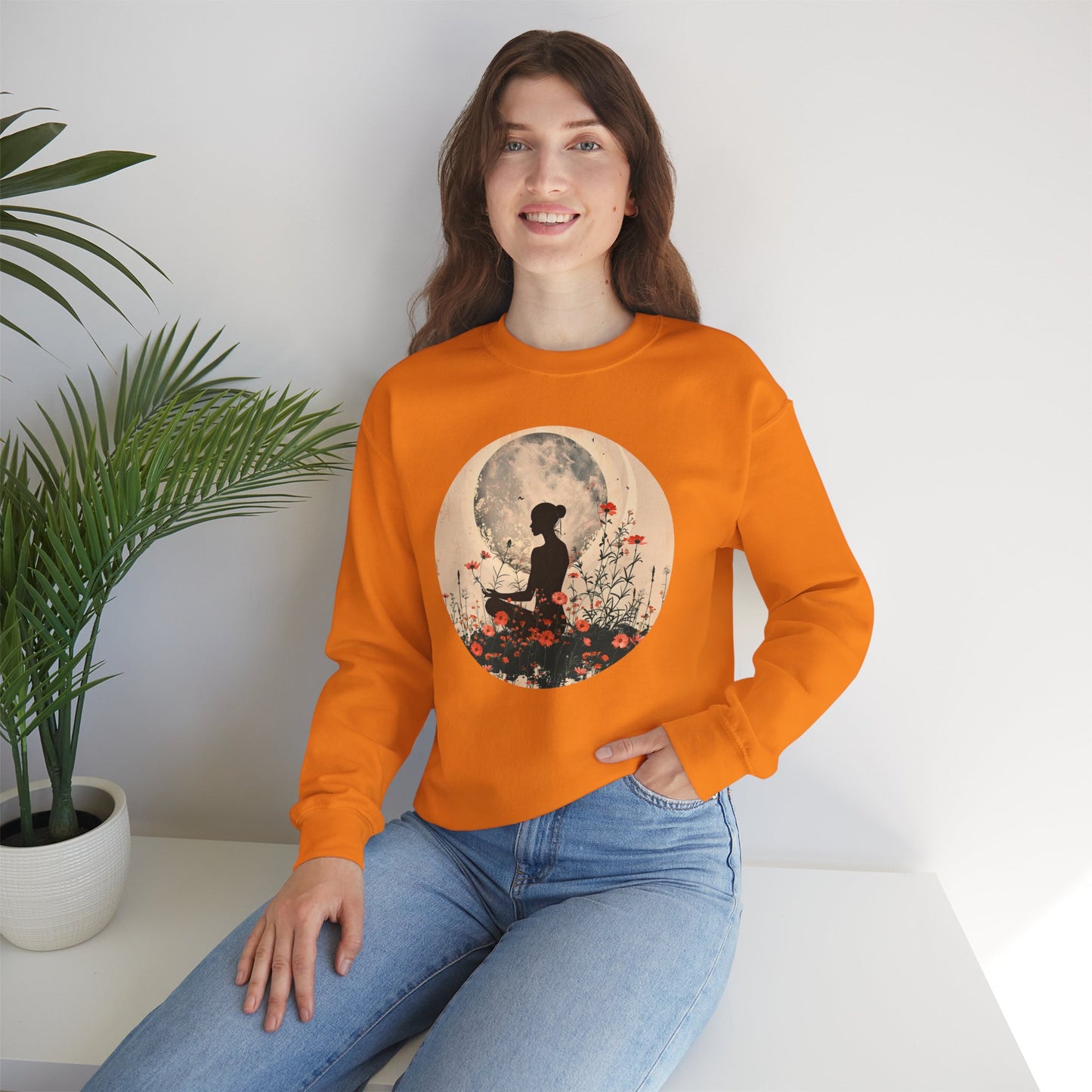 🌺Moonlit Stillness - A Sacred Space to Just Be Crewneck Sweatshirt
