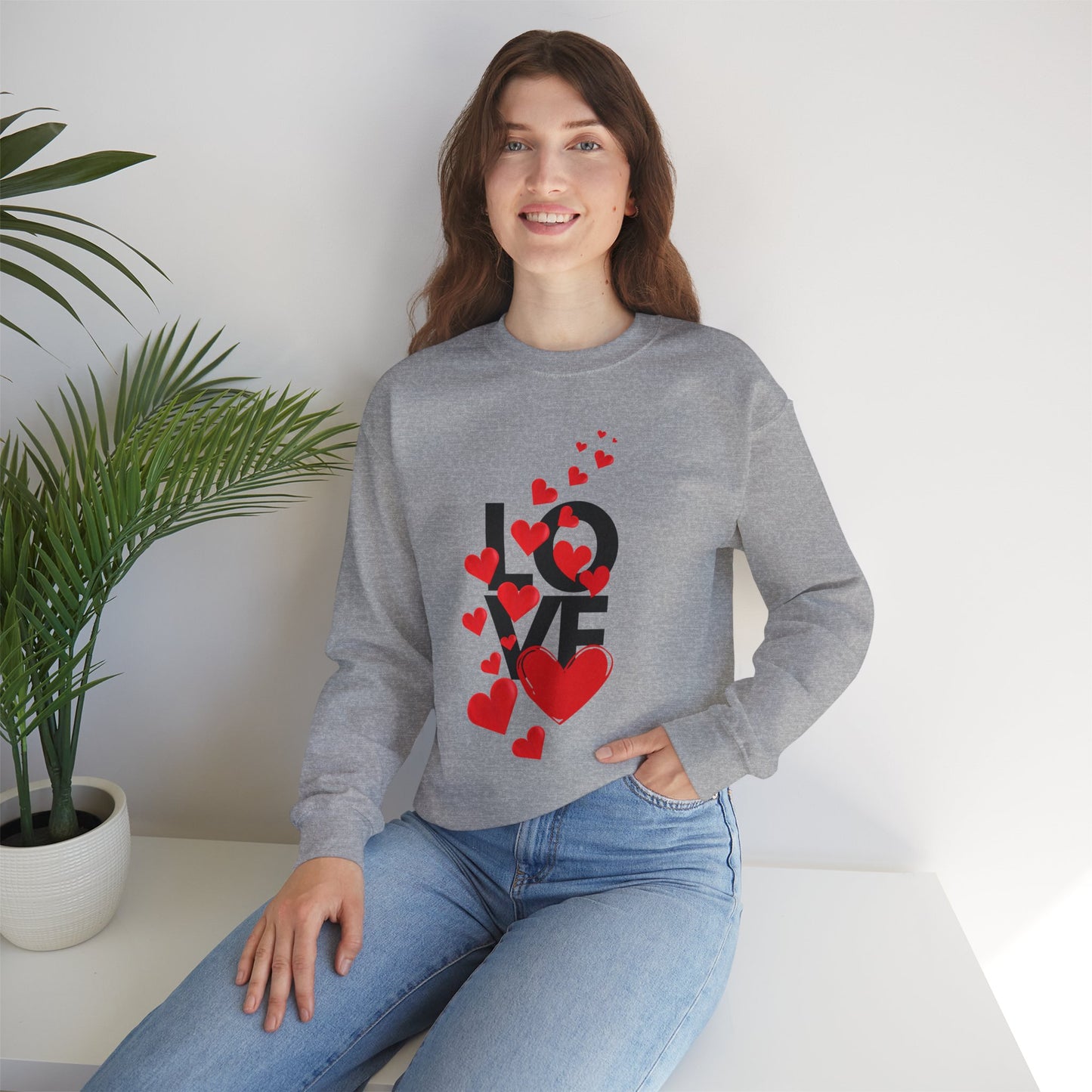 💖Love Woven in Hearts Crewneck Sweatshirt