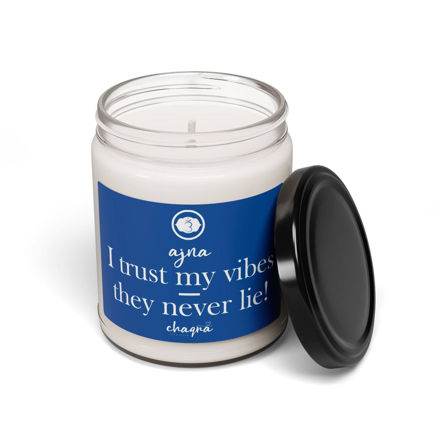 Ajna CHAQRA Affirmation Candle 9oz. - "I trust my vibes—they never lie!" - Scented Soy Candle