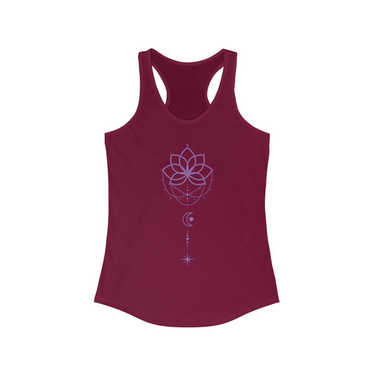 "Lunar Harmony" – Mandala & Moon Racerback Tank Top