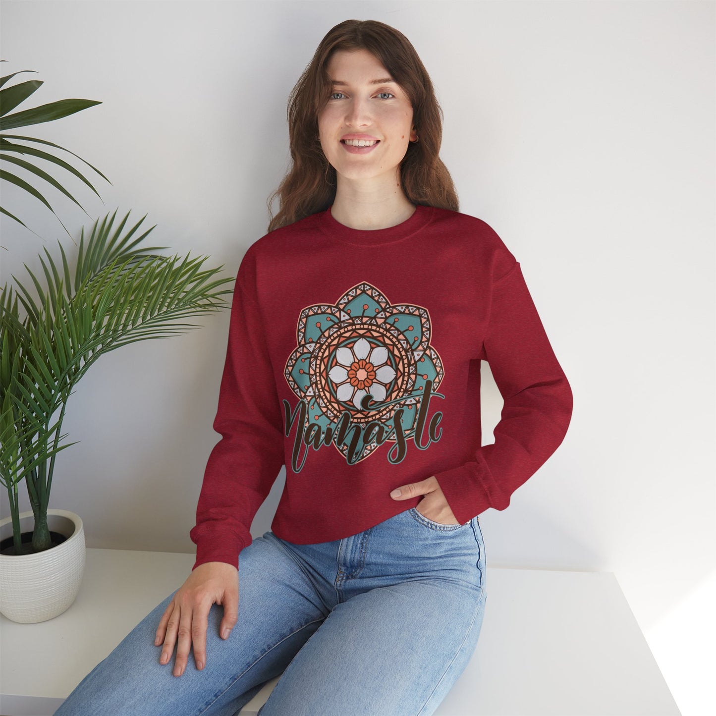 Namaste in Bloom🌸 - Mandala Crewneck Sweatshirt