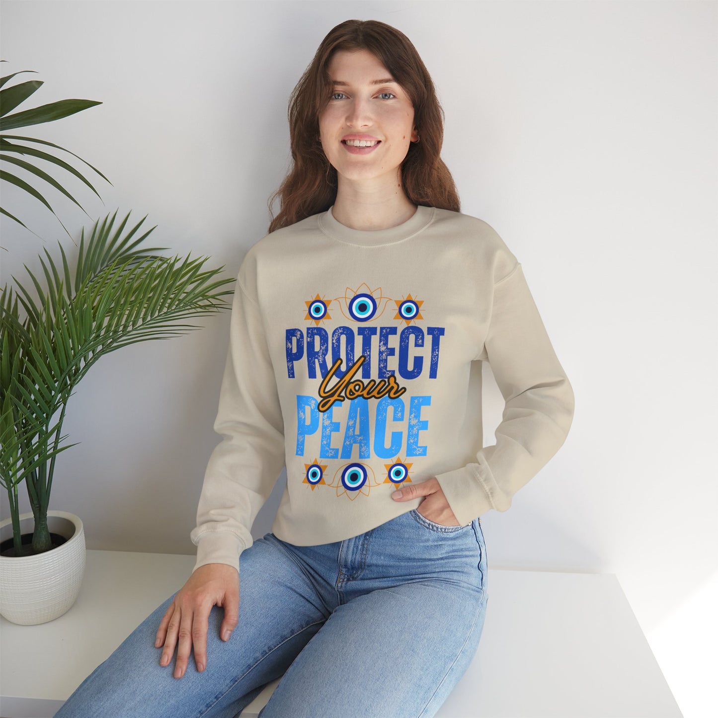🧿Sacred Guard - Protect Your Peace Crewneck Sweatshirt