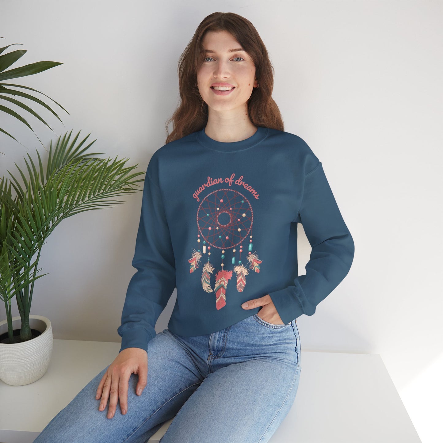 Guardian of Dreams 🌸✨ Boho Dreamcatcher Crewneck Sweatshirt