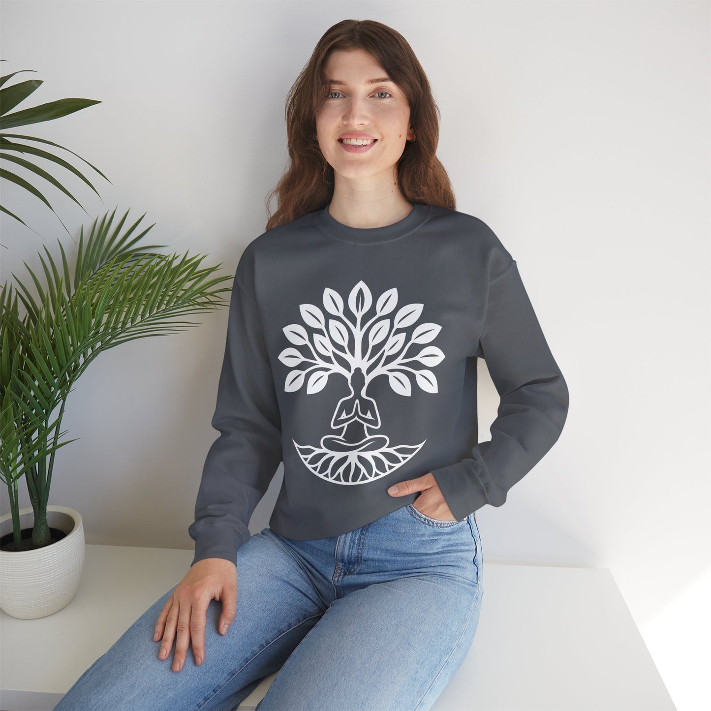 🌿Rooted in Stillness - Tree of Life Crewneck Sweatshirt