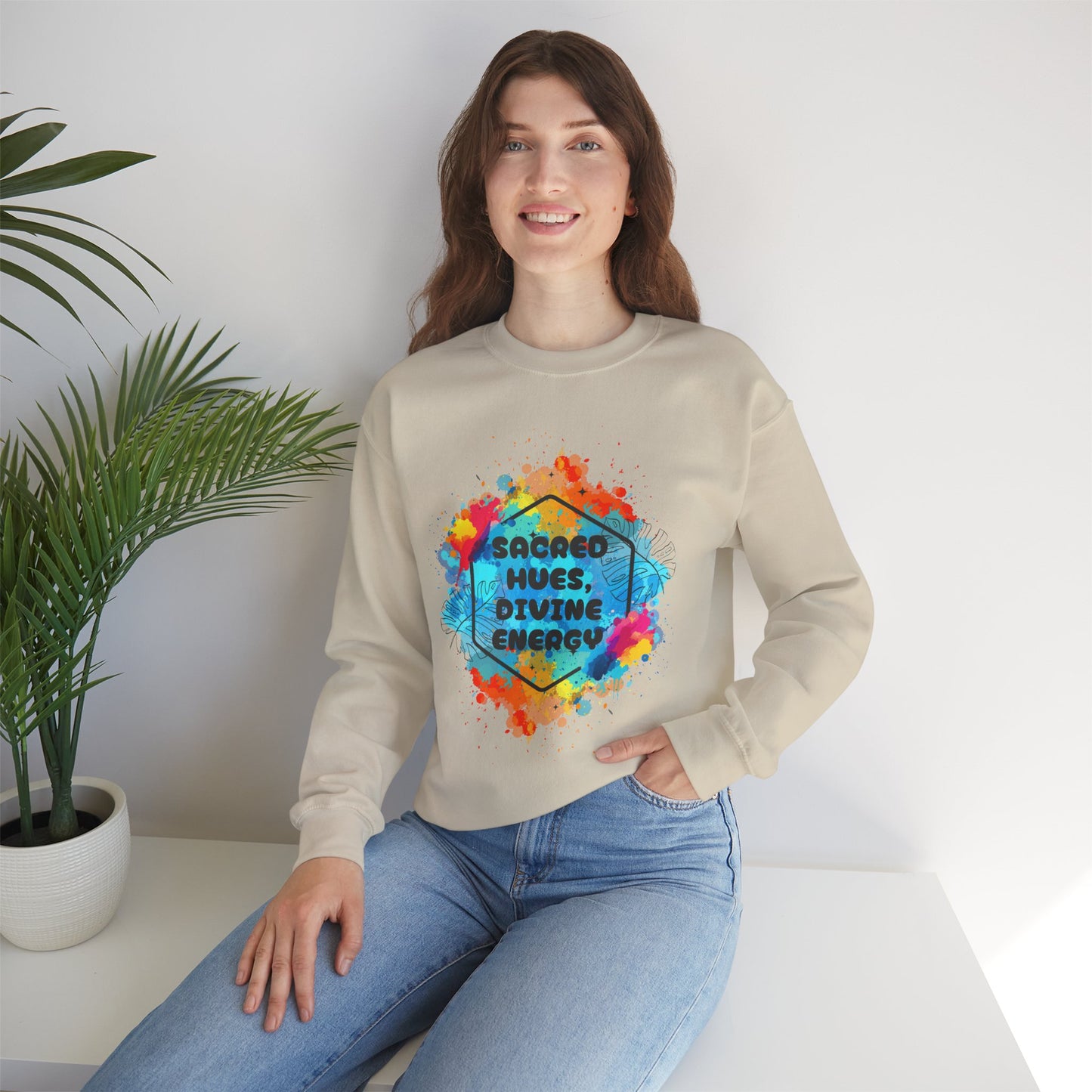 🎨Sacred Hues - Divine Energy Crewneck Sweatshirt
